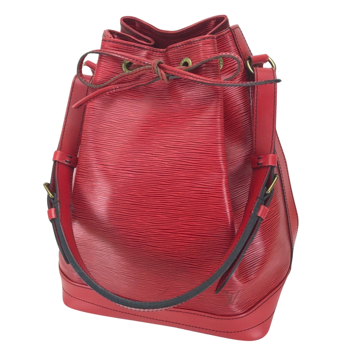 Louis Vuitton Noé, Red, Leather, shoulder