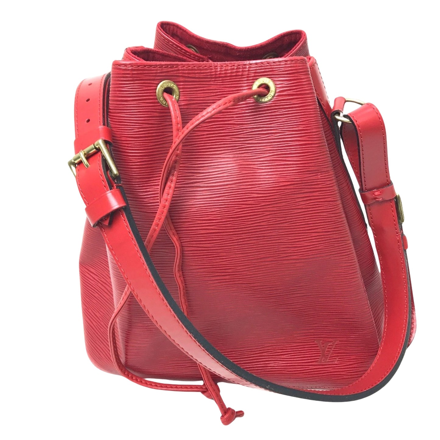Louis Vuitton Noé PM, Red, Leather, shoulder