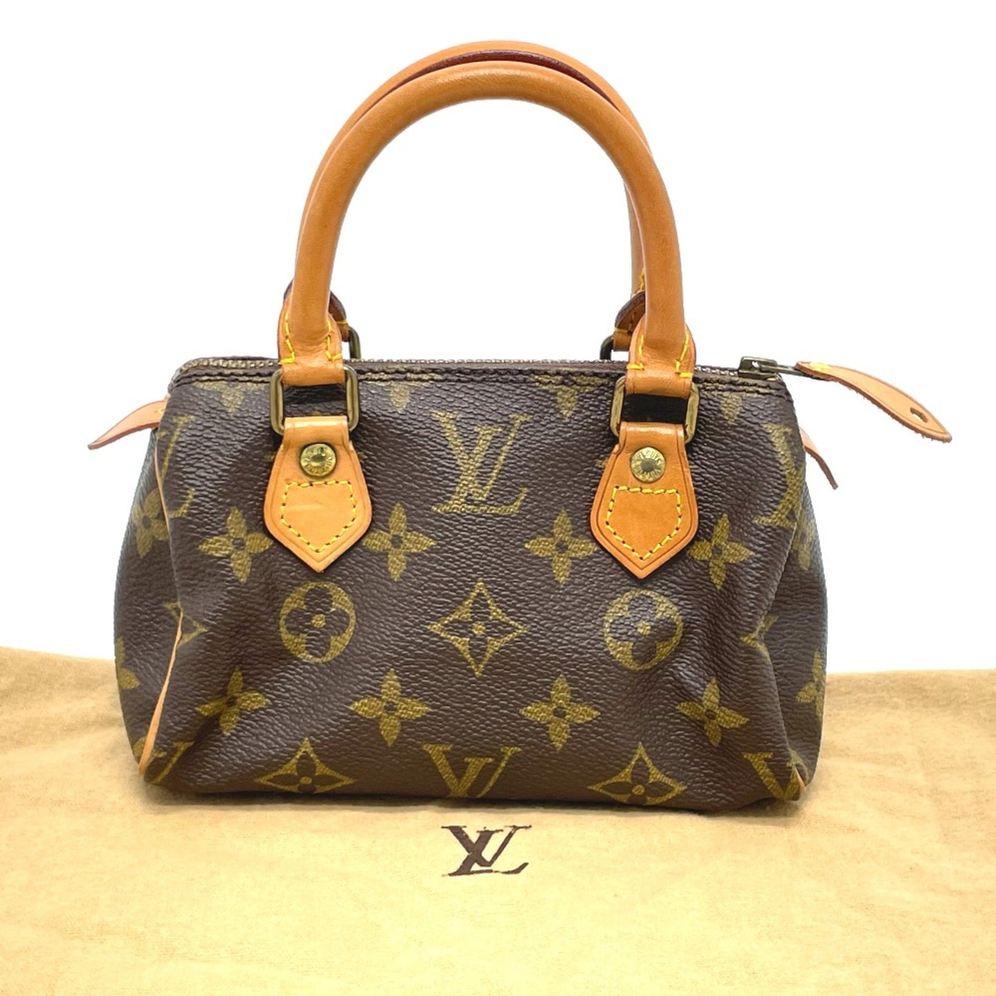 Louis Vuitton Mini speedy, Brown, Canvas, handbag