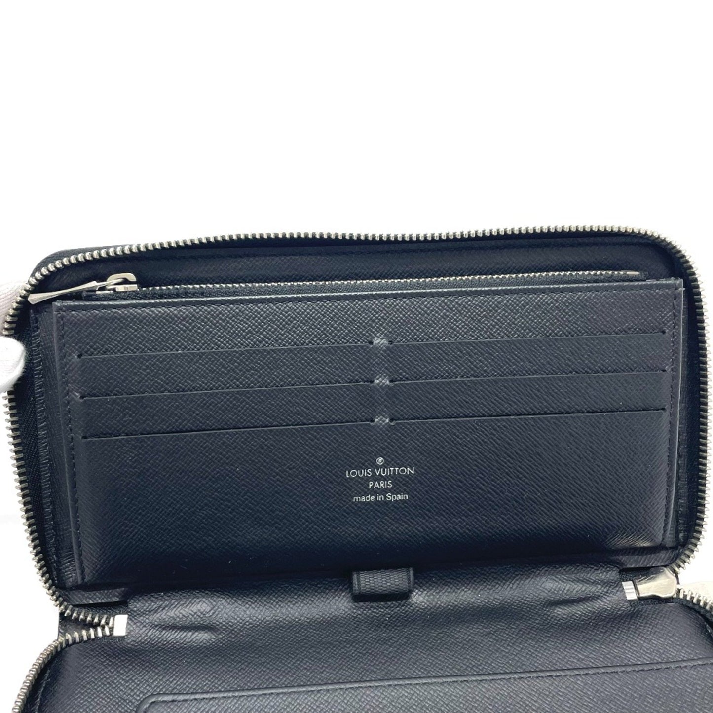 Louis Vuitton Zippy organizer, Black, Canvas, wallet