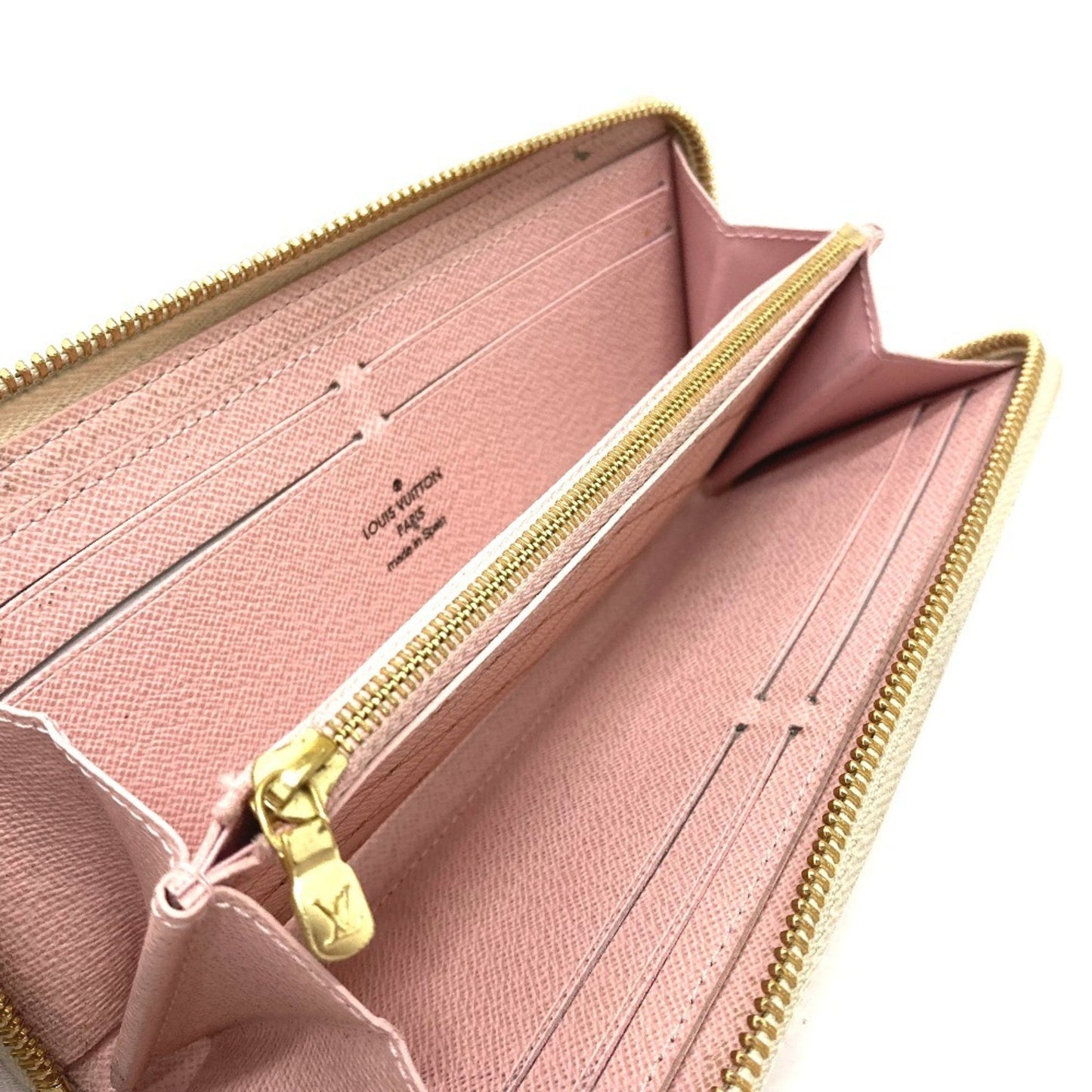 Louis Vuitton Clemence, White, Canvas, wallet