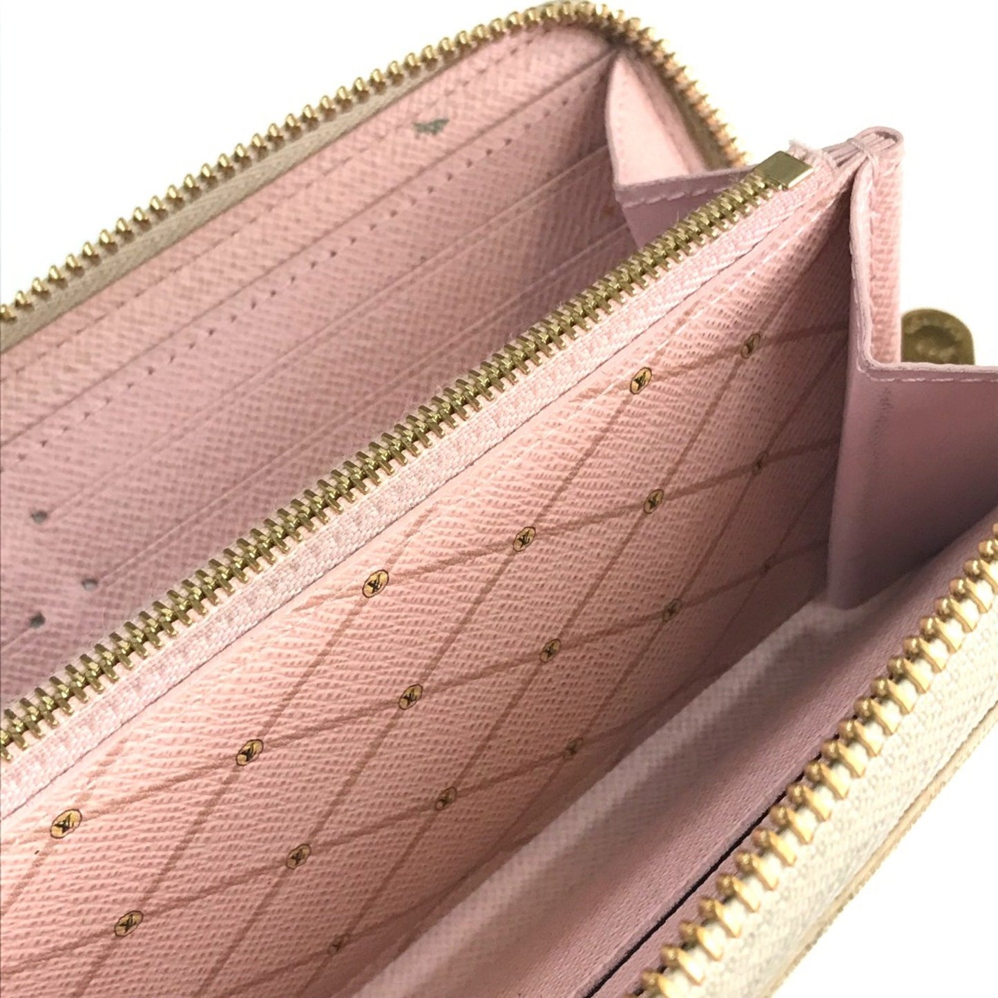 Louis Vuitton Clemence, White, Canvas, wallet