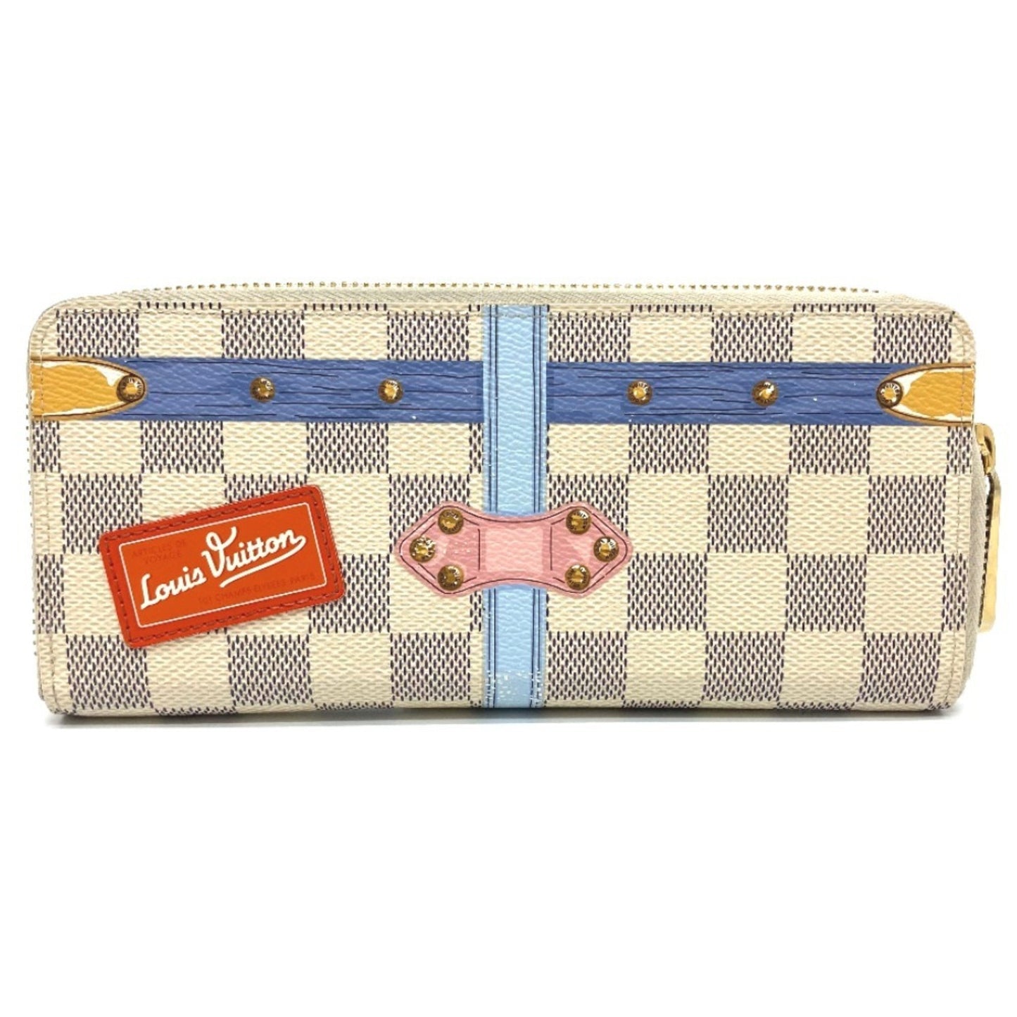 Louis Vuitton Clemence, White, Canvas, wallet