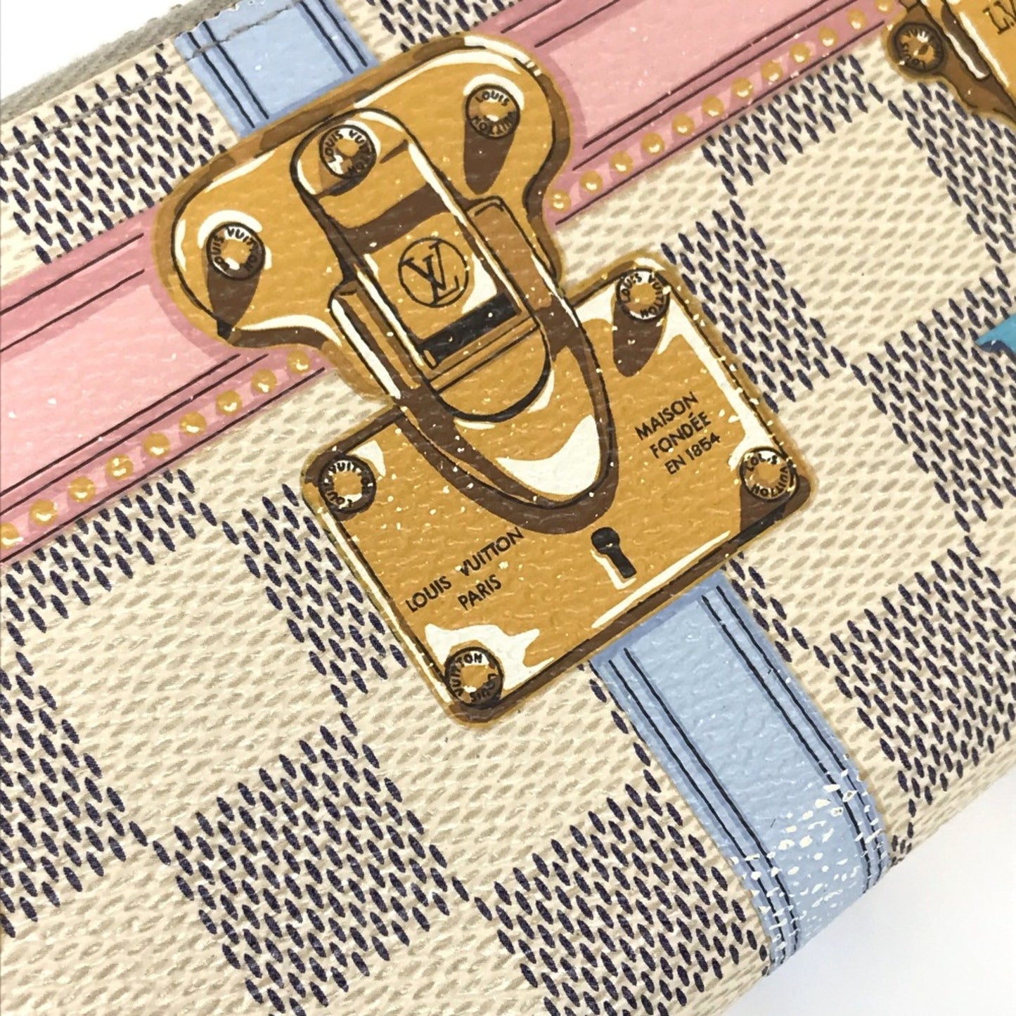Louis Vuitton Clemence, White, Canvas, wallet