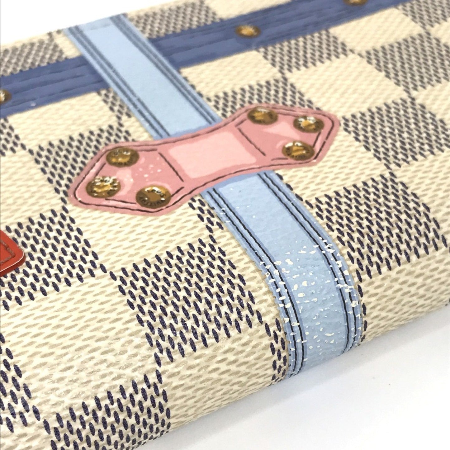 Louis Vuitton Clemence, White, Canvas, wallet