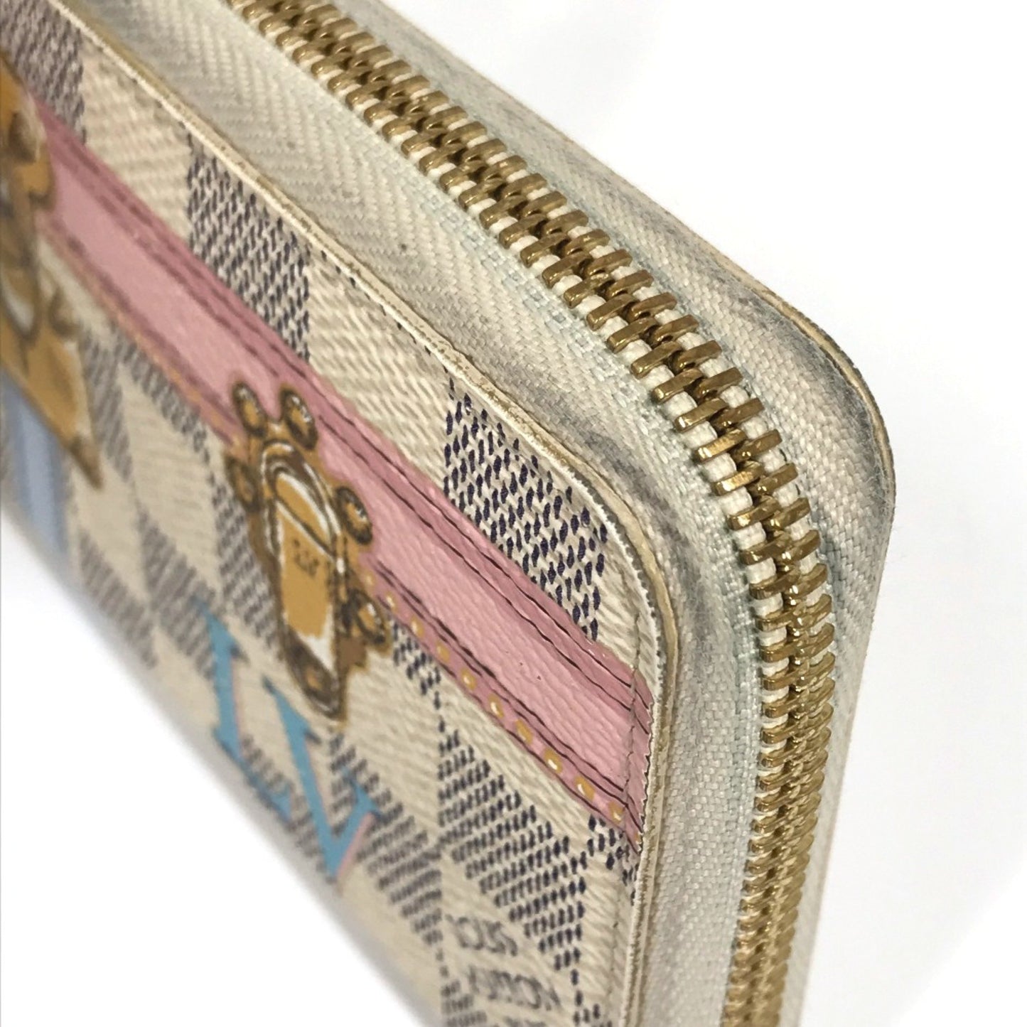 Louis Vuitton Clemence, White, Canvas, wallet