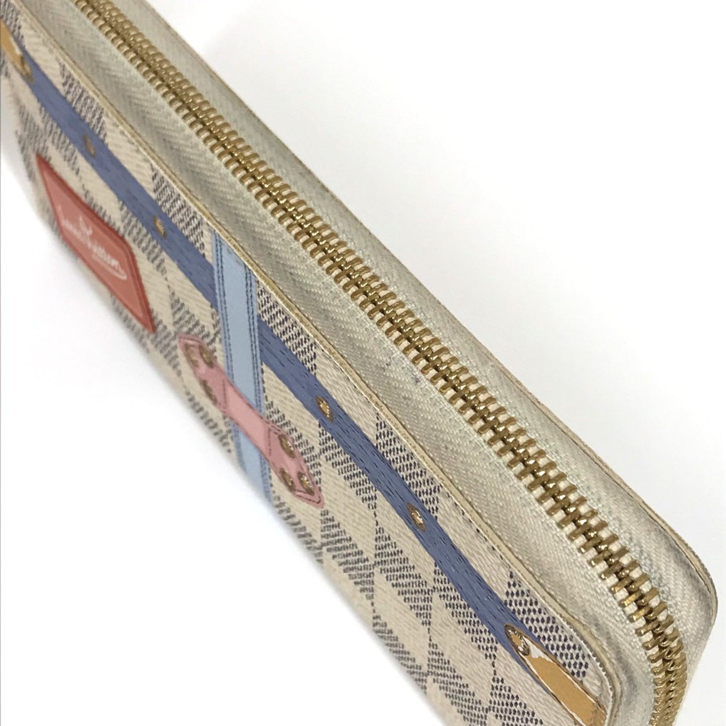 Louis Vuitton Clemence, White, Canvas, wallet