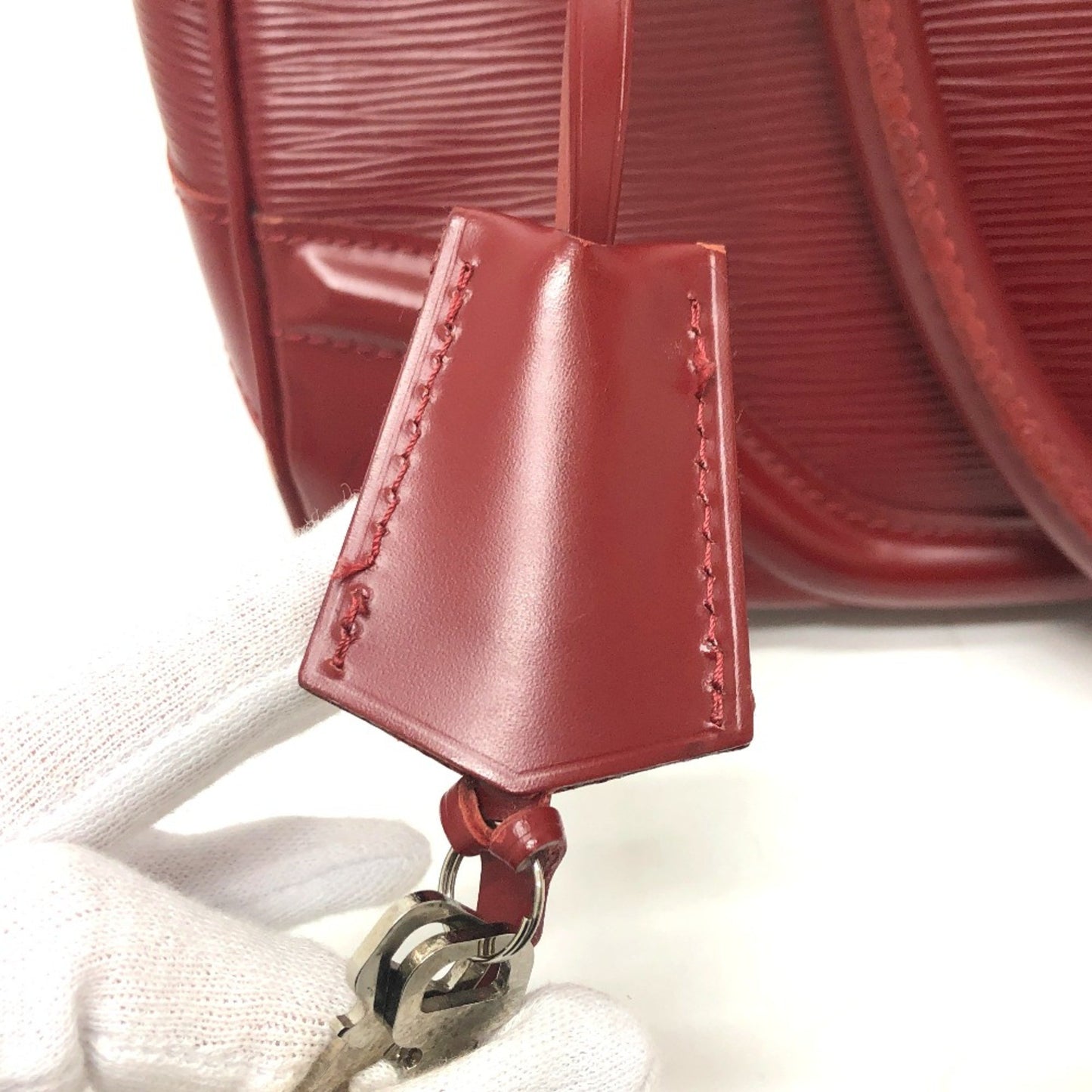 Louis Vuitton Montaigne, Red, Leather, handbag