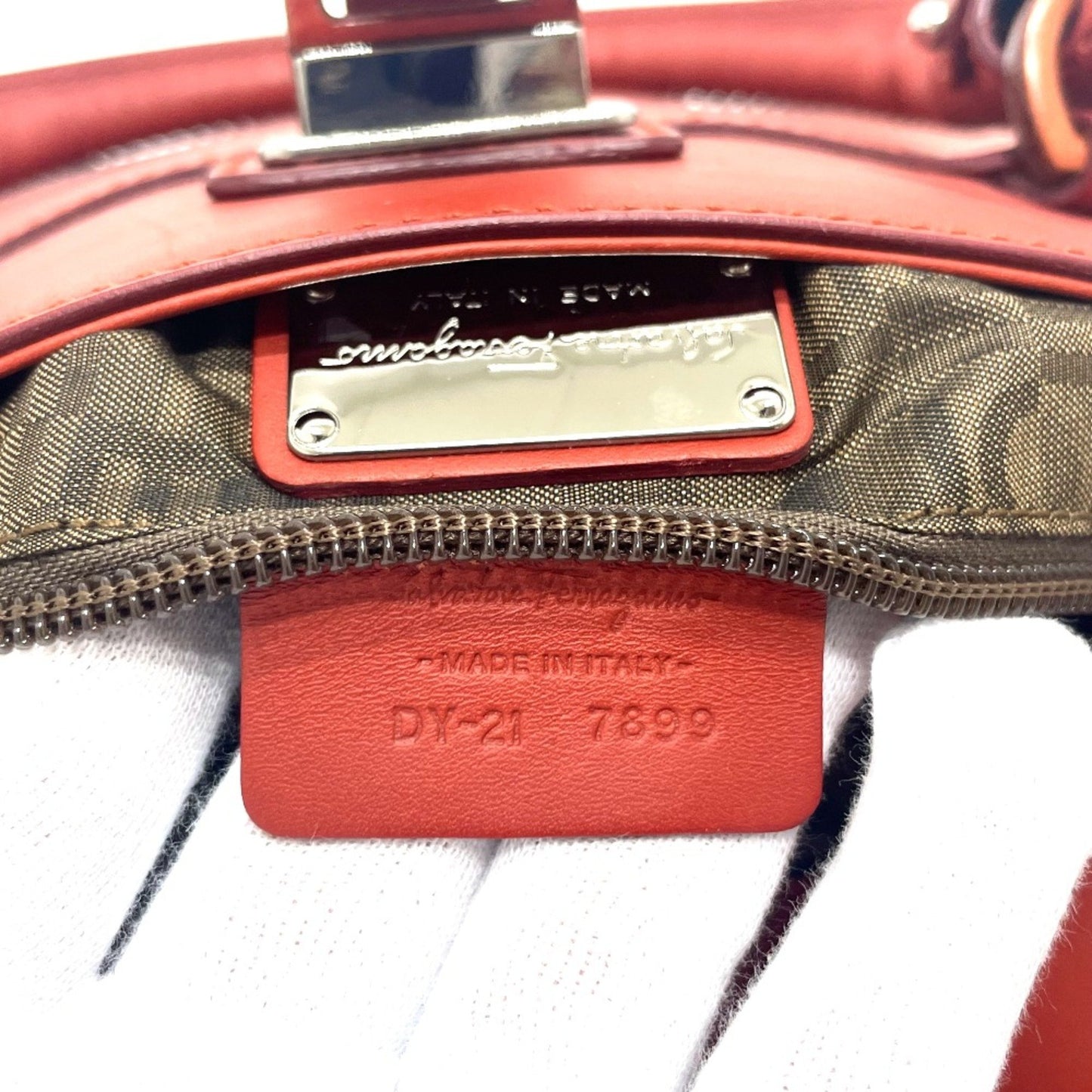 Salvatore Ferragamo, Red, Leather, handbag