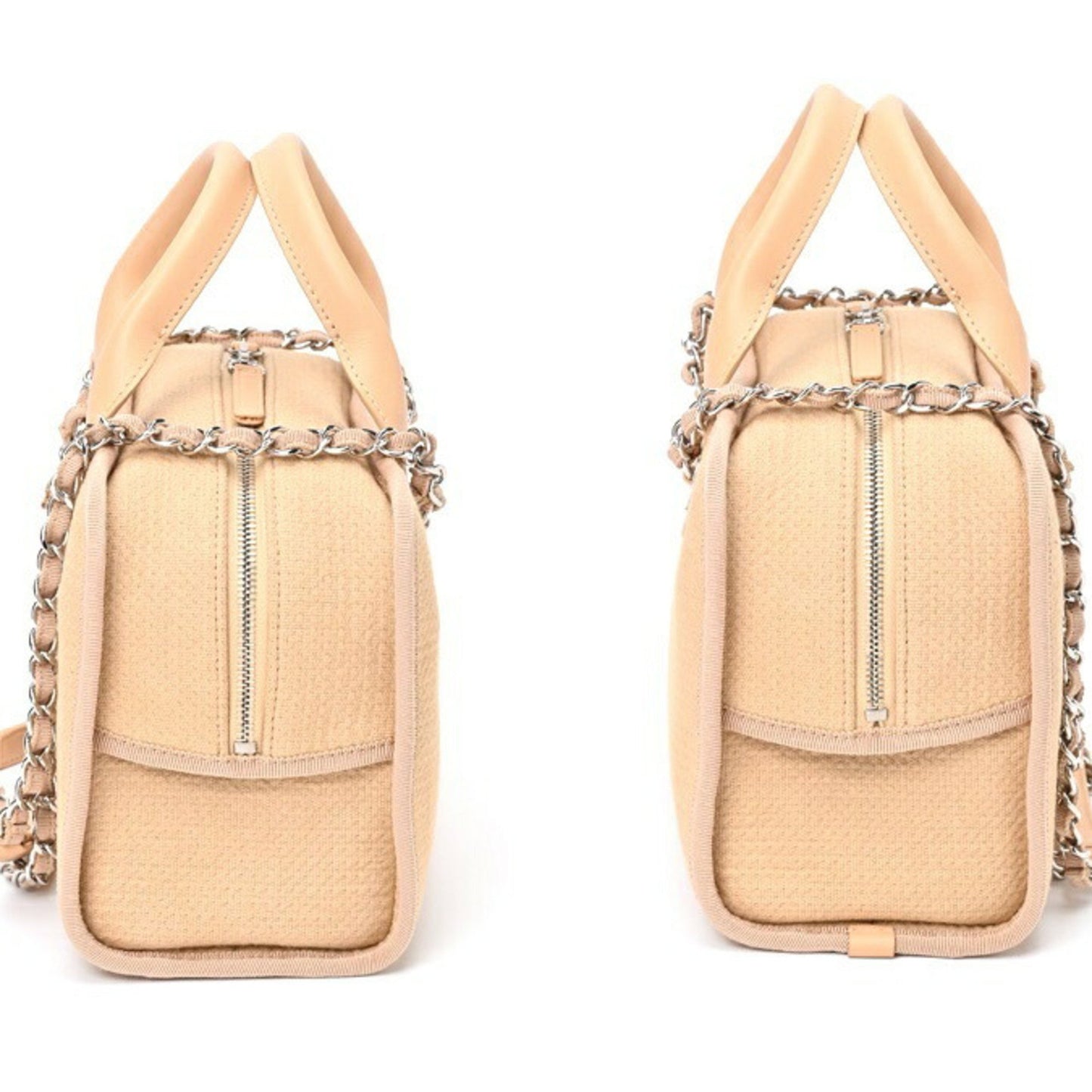 Chanel Deauville, Beige, Canvas, handbag