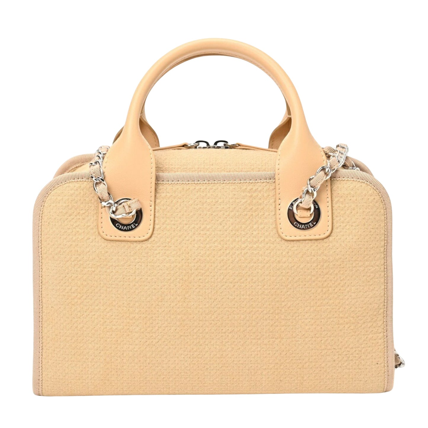Chanel Deauville, Beige, Canvas, handbag