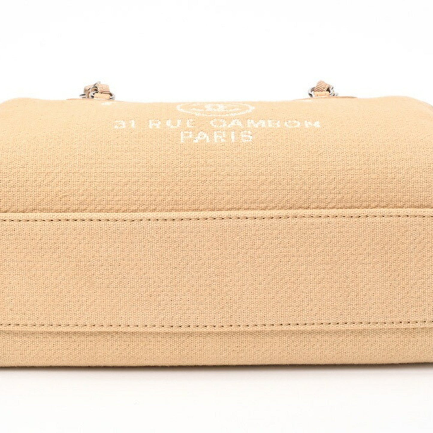 Chanel Deauville, Beige, Canvas, handbag