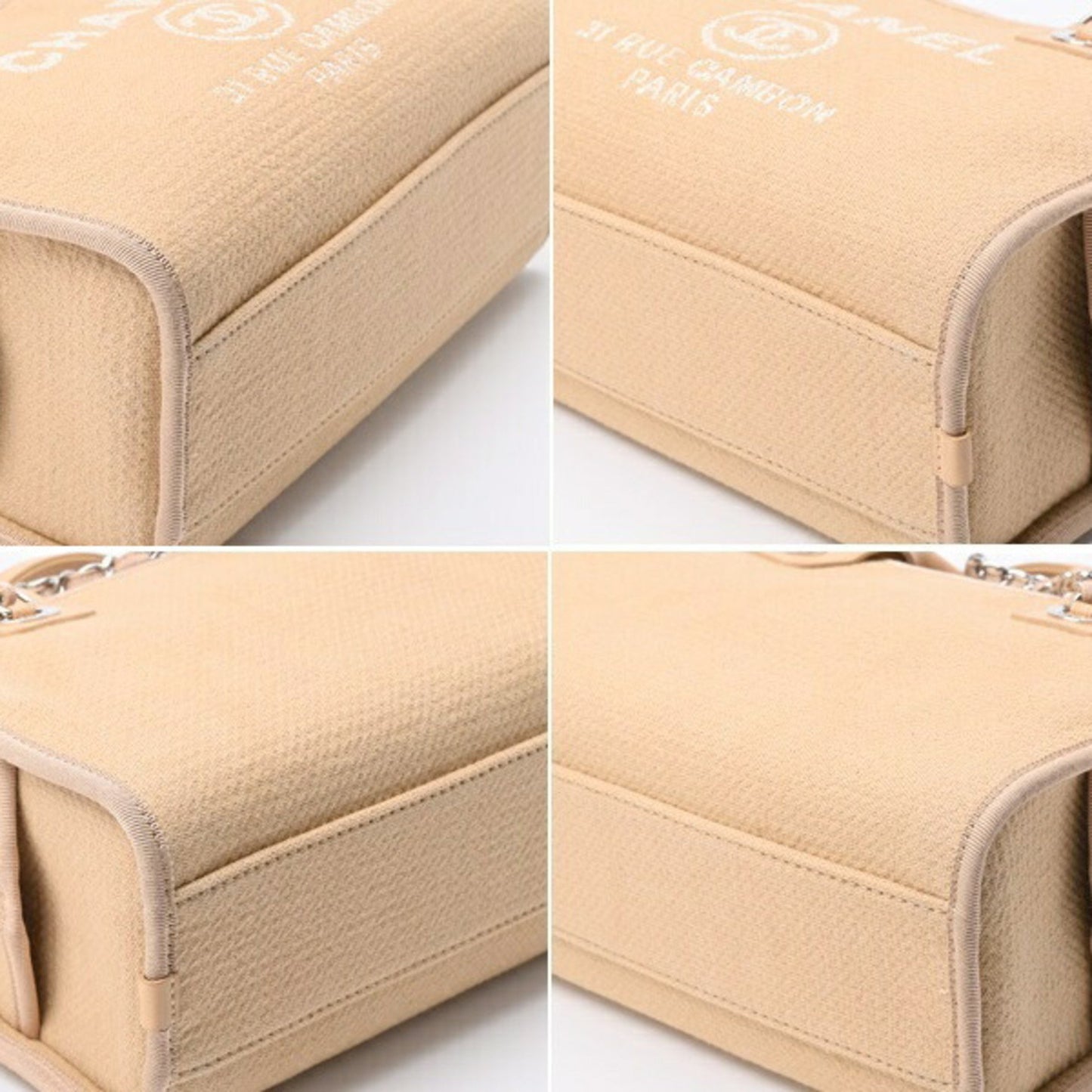 Chanel Deauville, Beige, Canvas, handbag