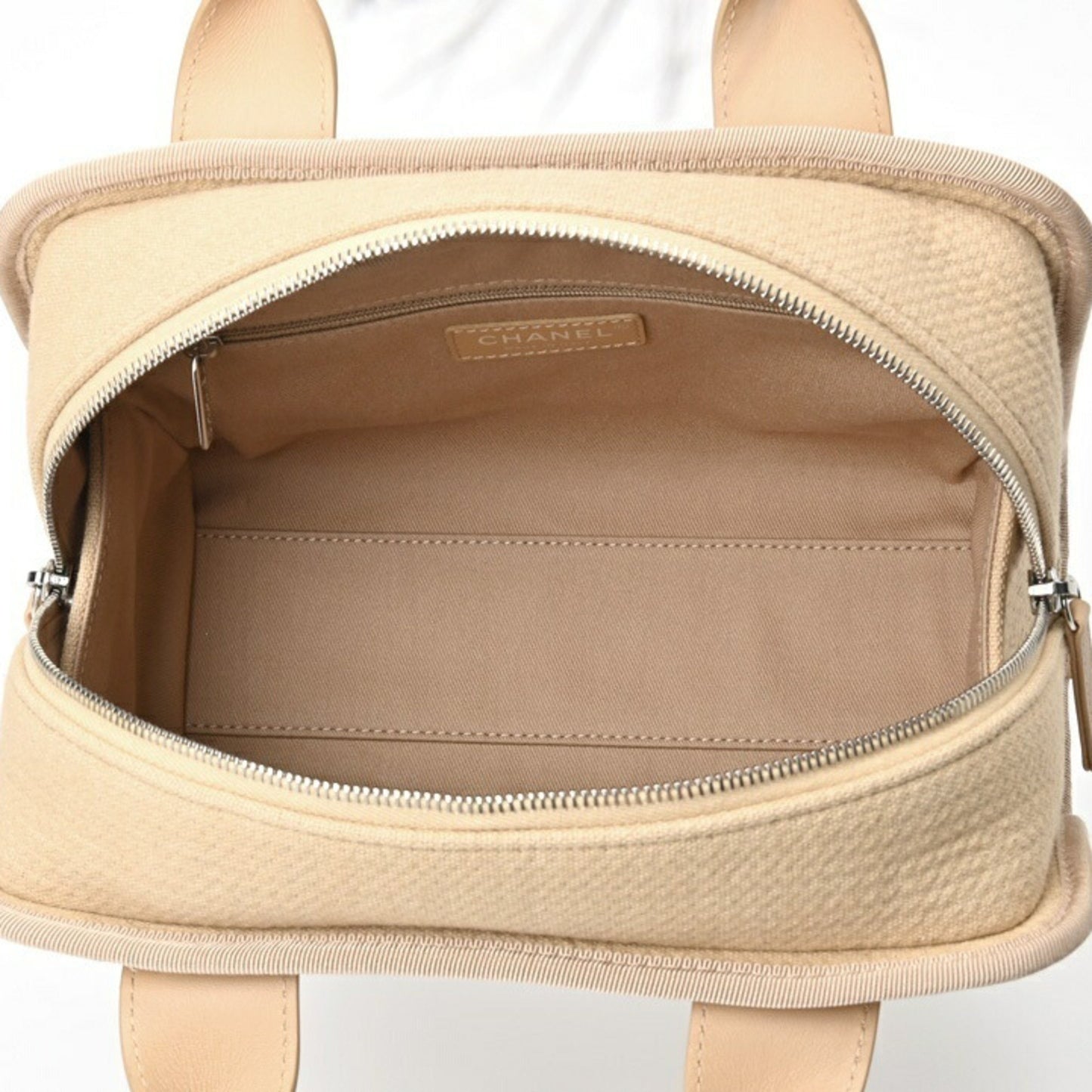 Chanel Deauville, Beige, Canvas, handbag