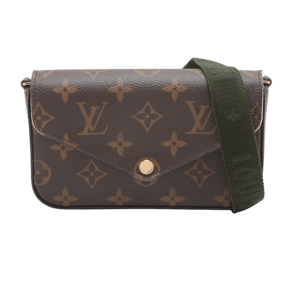 Louis Vuitton Saintonge, Brown, Canvas, shoulder