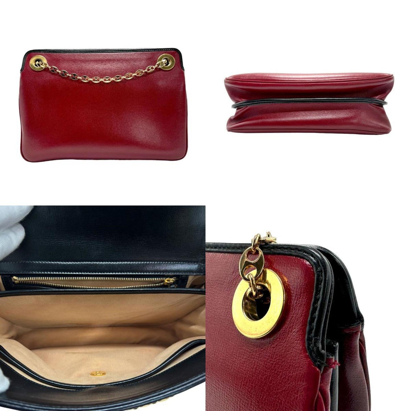 Gucci Marina, Red, Leather, shoulder