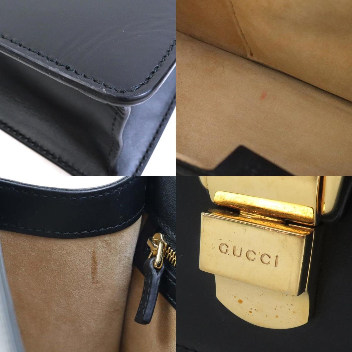 Gucci Sylvie, Black, Leather, shoulder