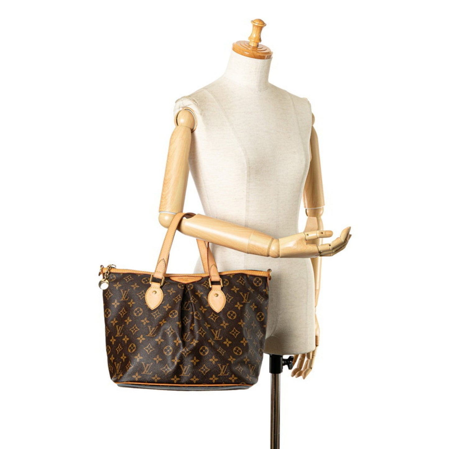 Louis Vuitton Palermo PM, Brown, Canvas, handbag