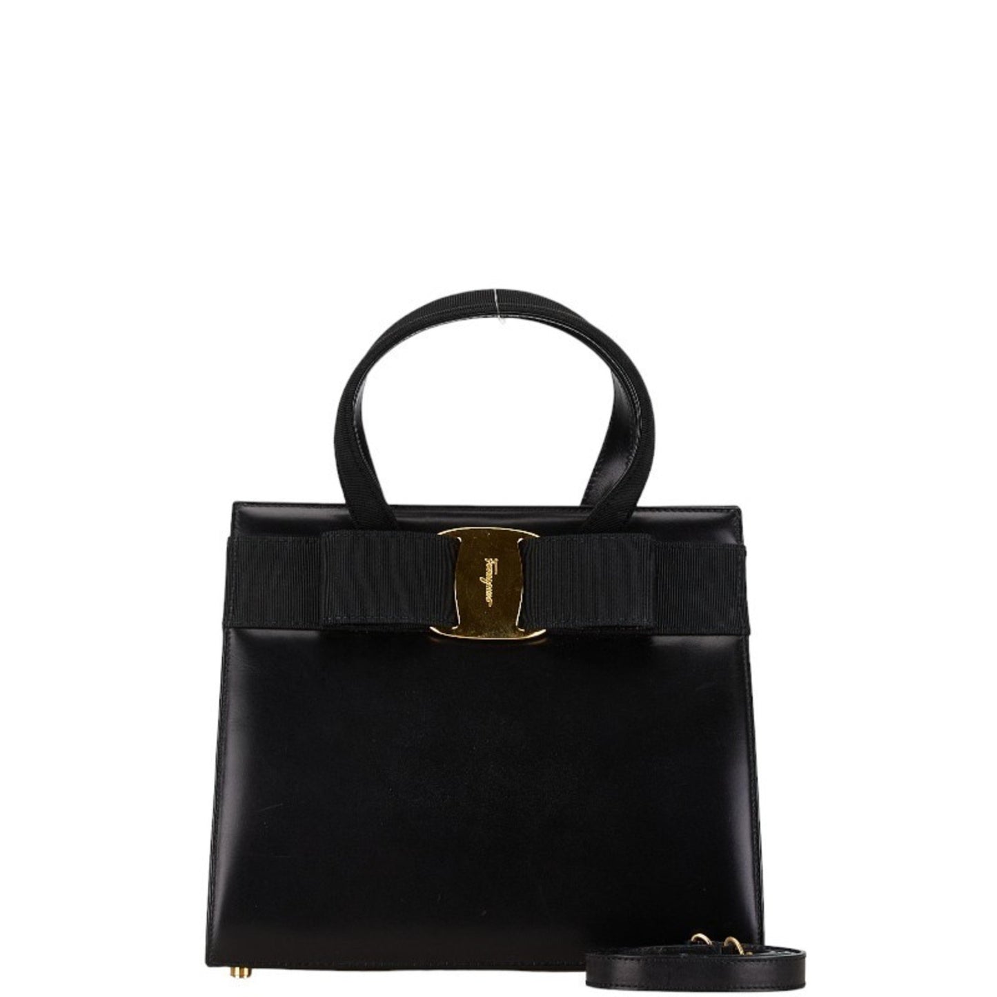 Salvatore Ferragamo Vara, Black, Leather, handbag