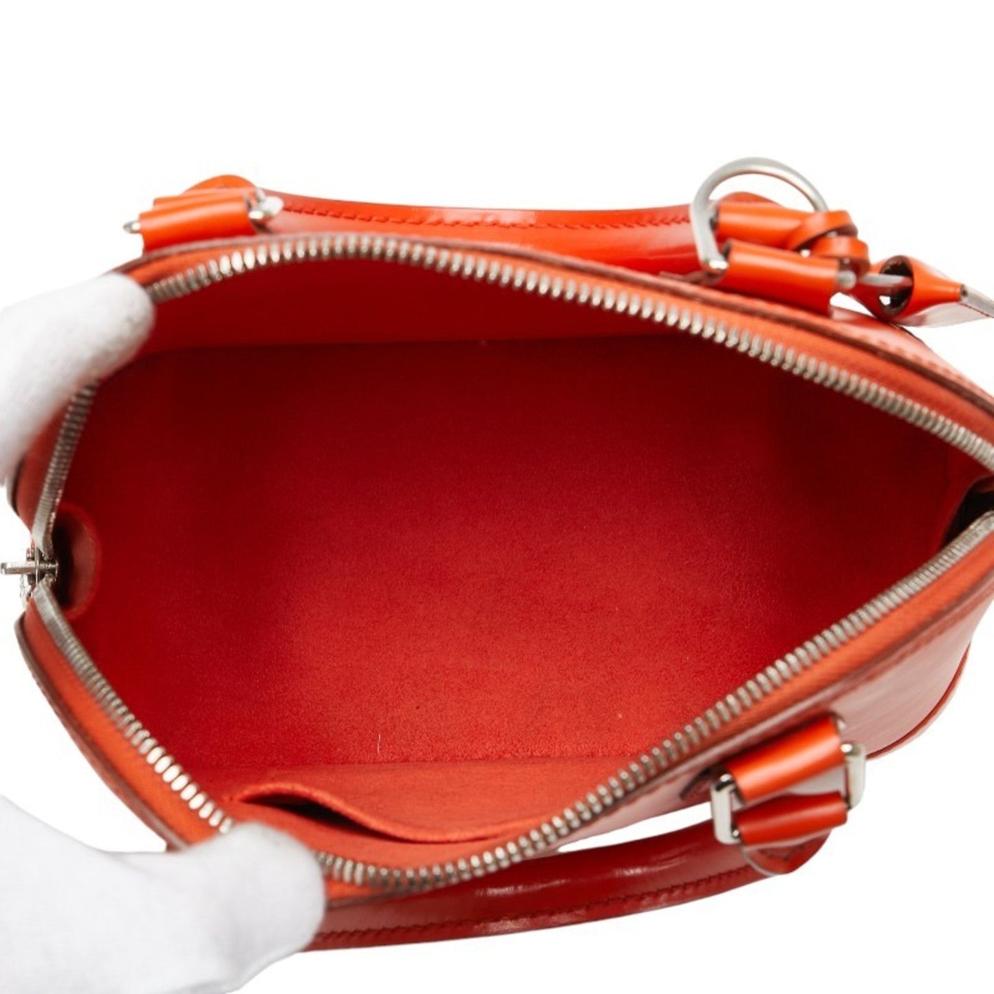 Louis Vuitton Alma, Orange, Leather, handbag