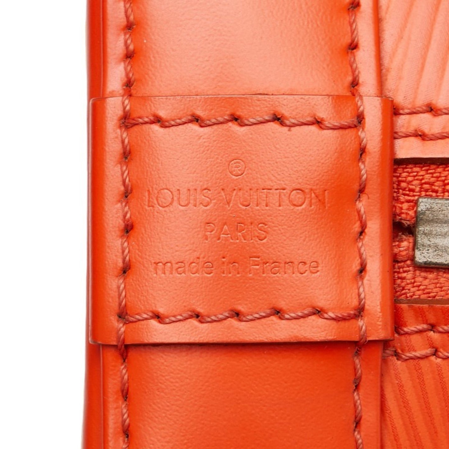 Louis Vuitton Alma, Orange, Leather, handbag