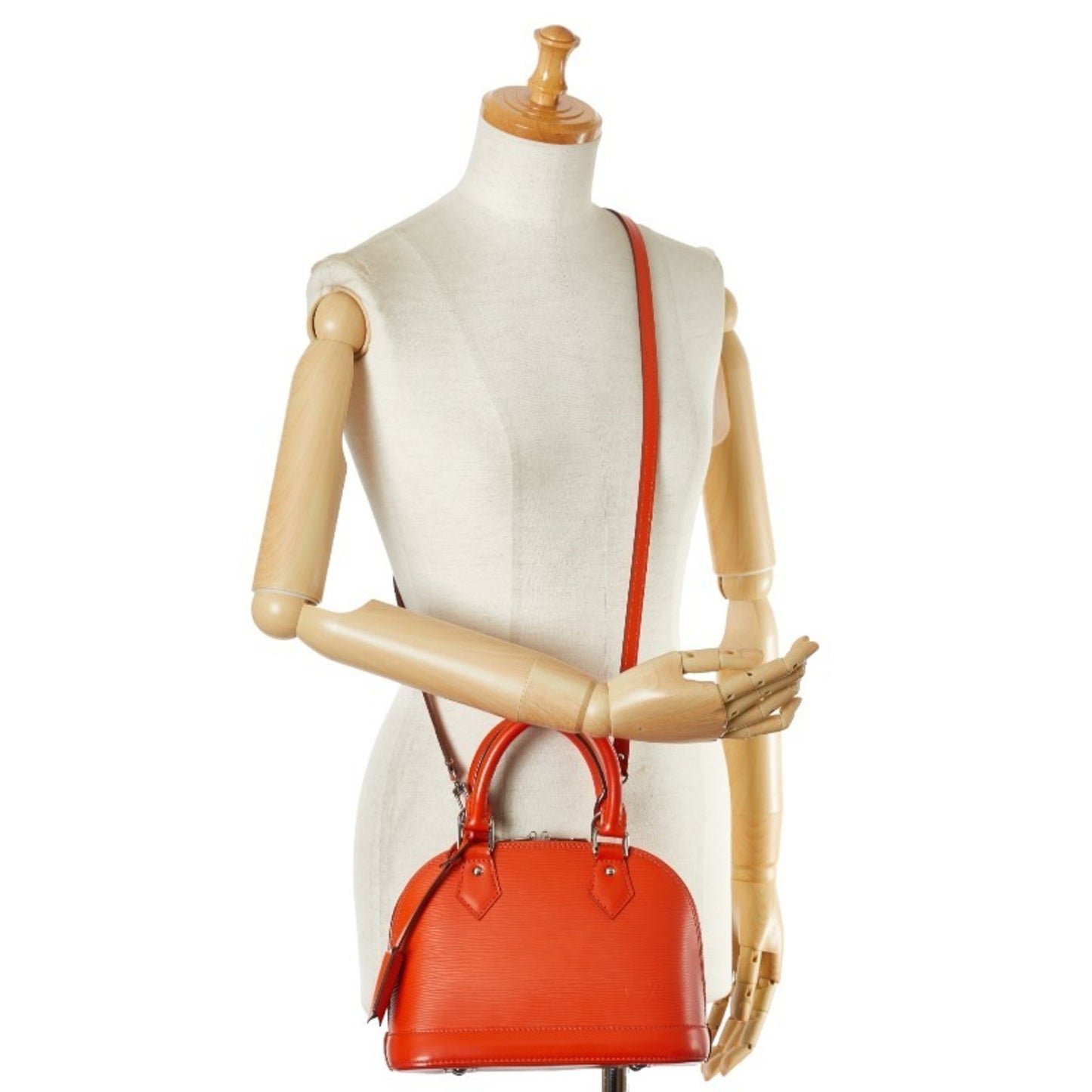 Louis Vuitton Alma, Orange, Leather, handbag