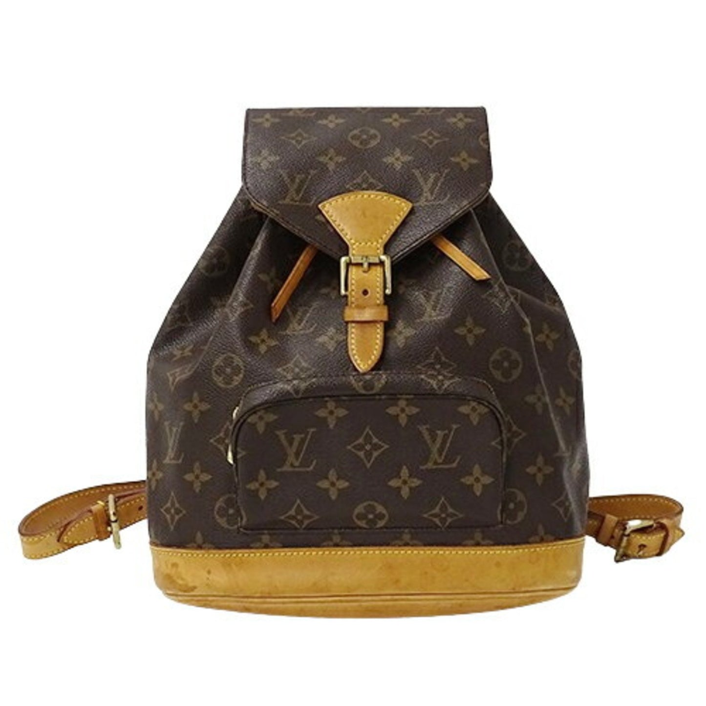 Louis Vuitton Montsouris MM, Brown, Canvas, backpack