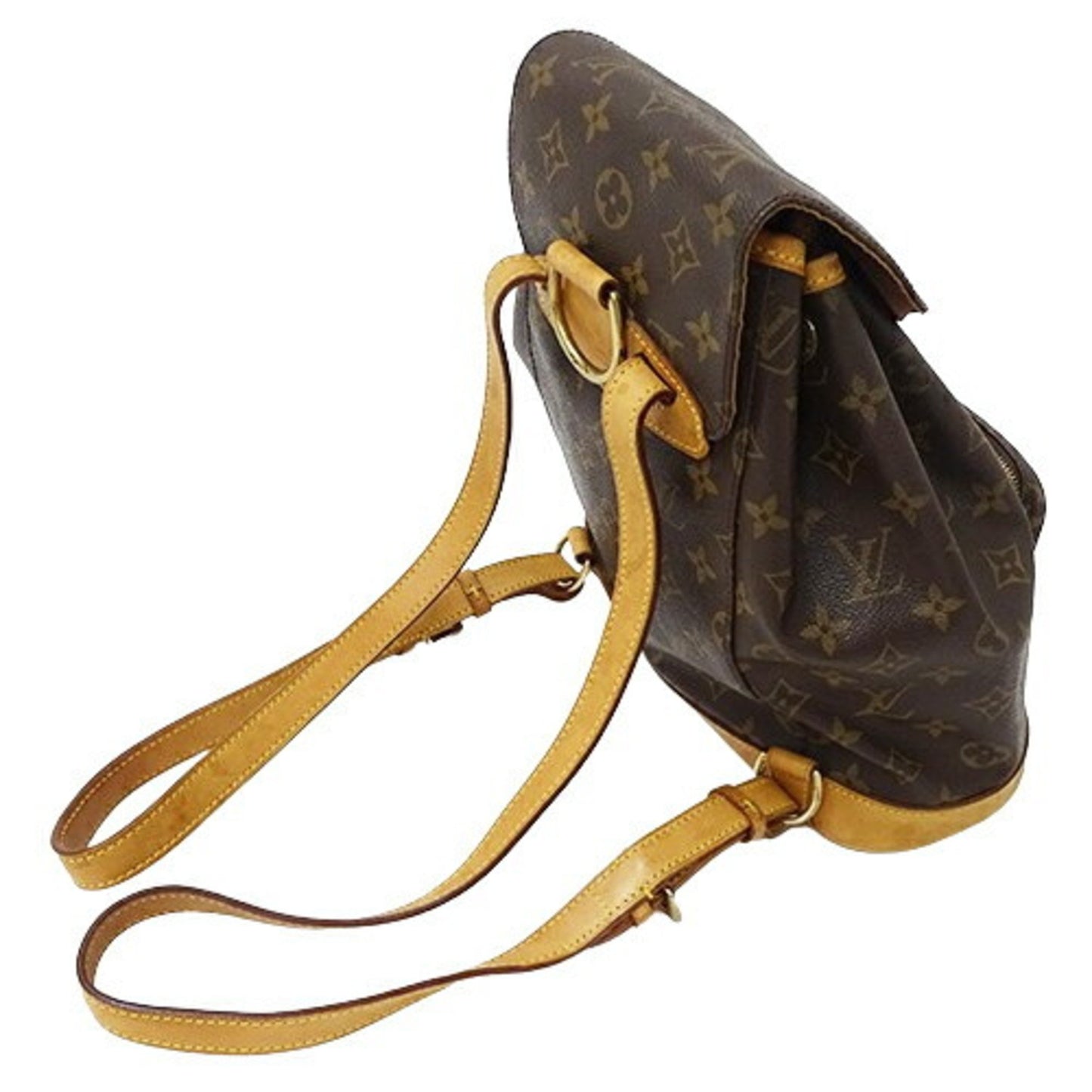 Louis Vuitton Montsouris MM, Brown, Canvas, backpack