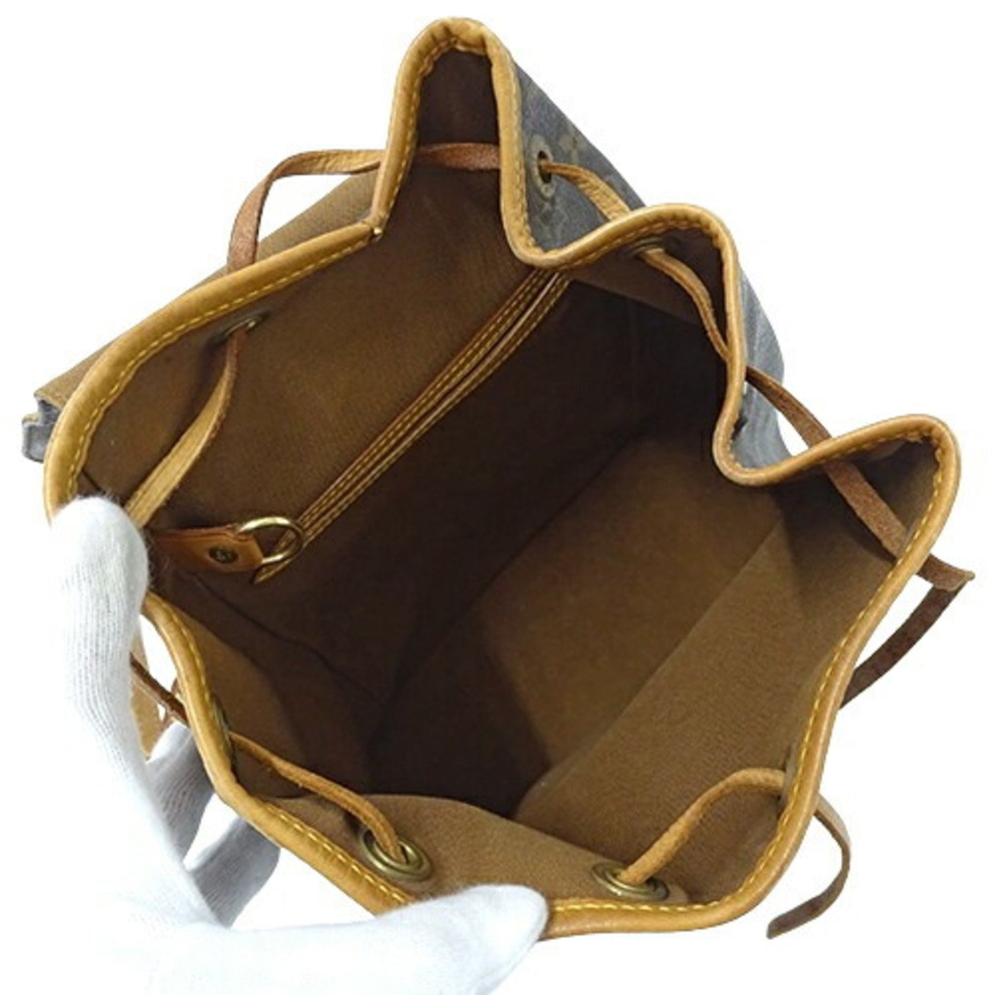 Louis Vuitton Montsouris MM, Brown, Canvas, backpack