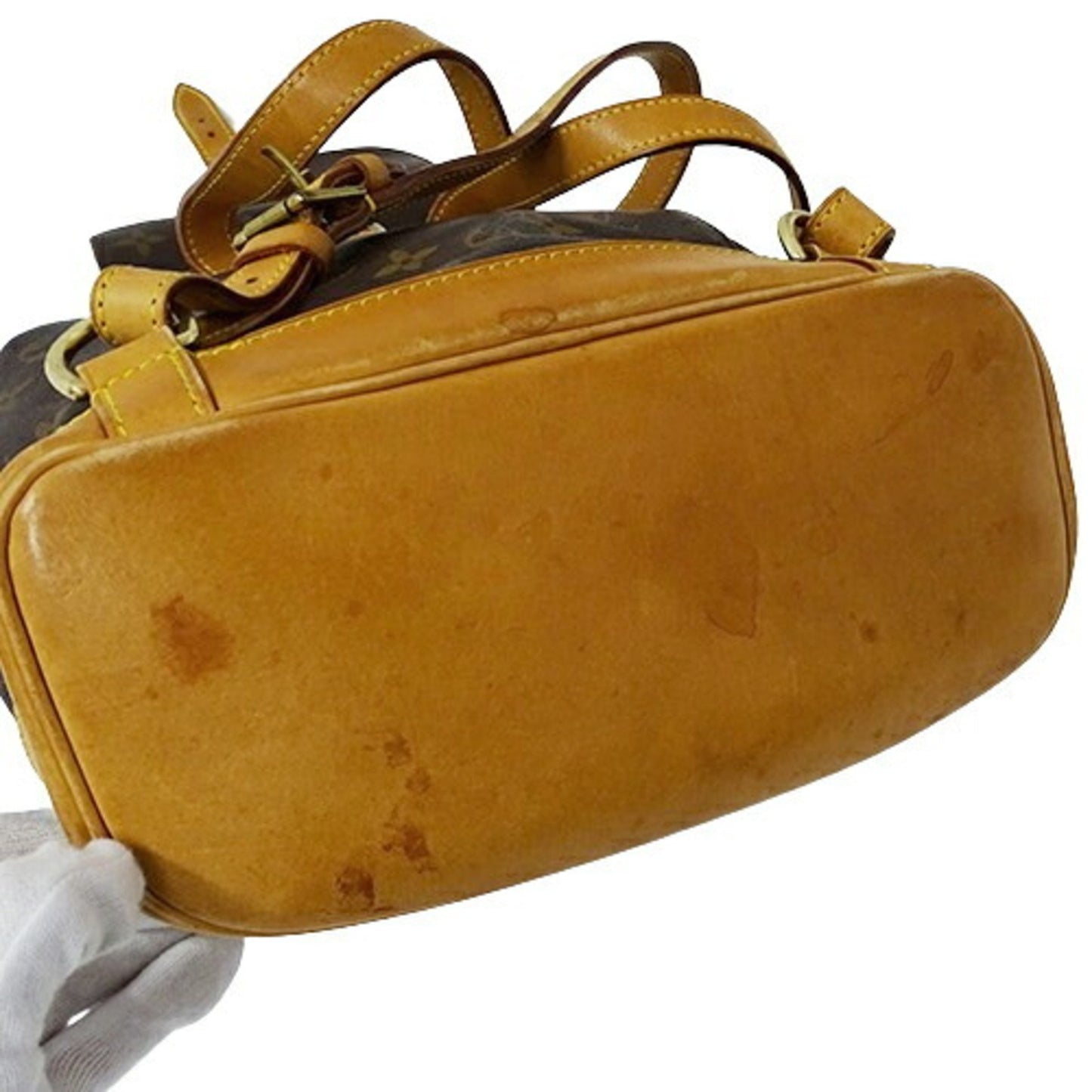 Louis Vuitton Montsouris MM, Brown, Canvas, backpack