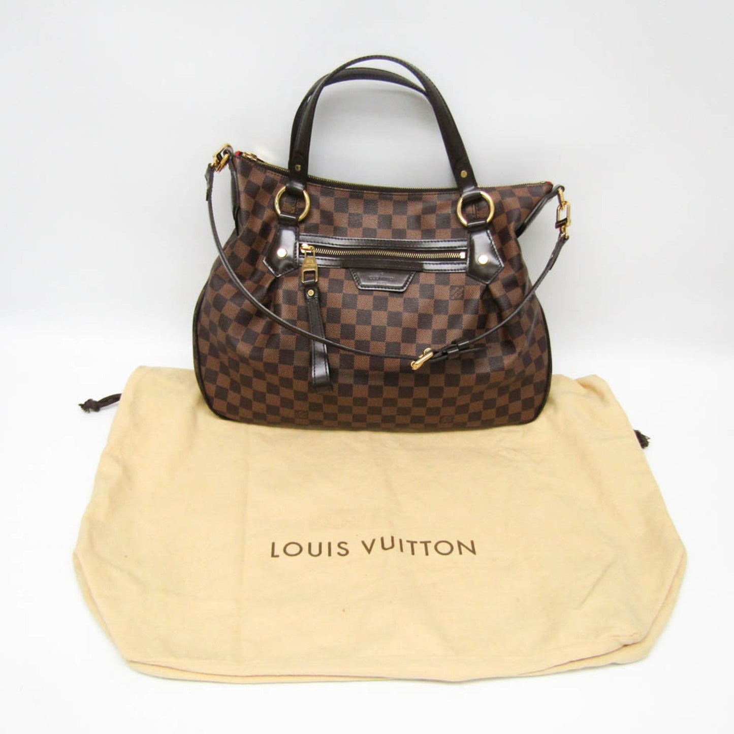 Louis Vuitton Evora, Brown, Canvas, shoulder