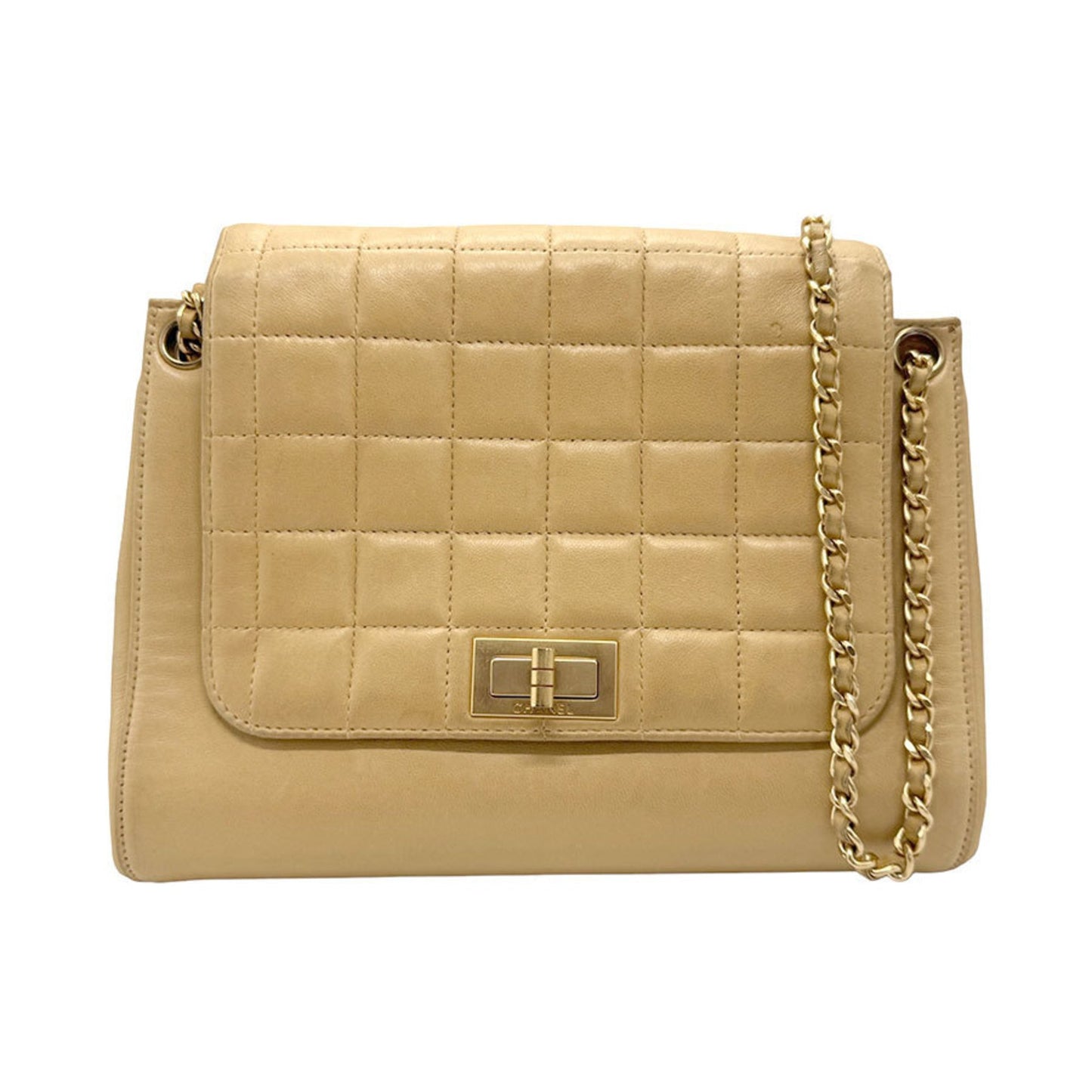 "Chanel 2,55", Beige, Leather, shoulder