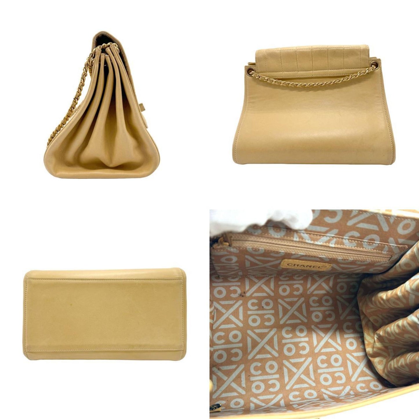 "Chanel 2,55", Beige, Leather, shoulder