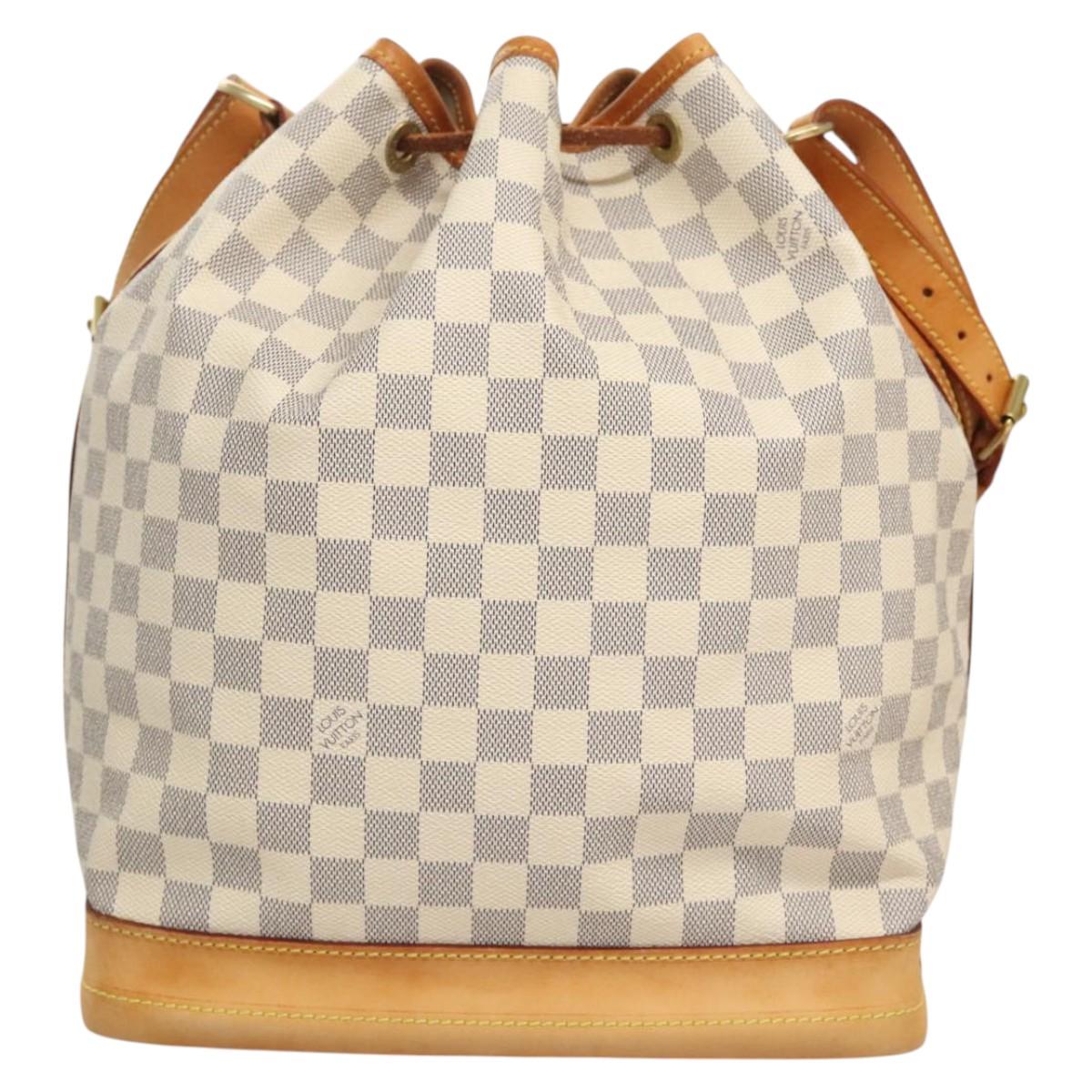 Louis Vuitton Noe, White, Canvas, shoulder