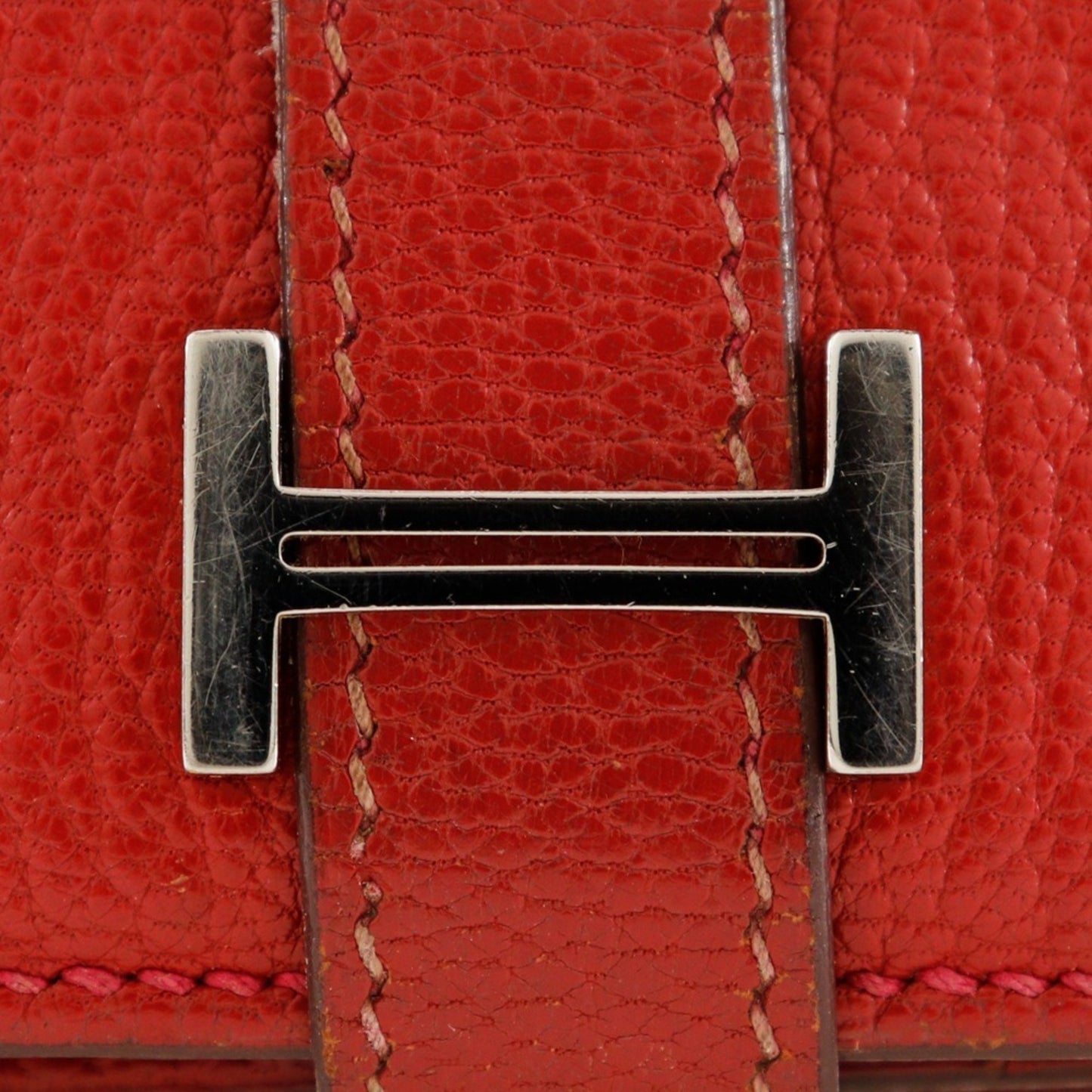 Hermès Béarn, Red, Leather, wallet
