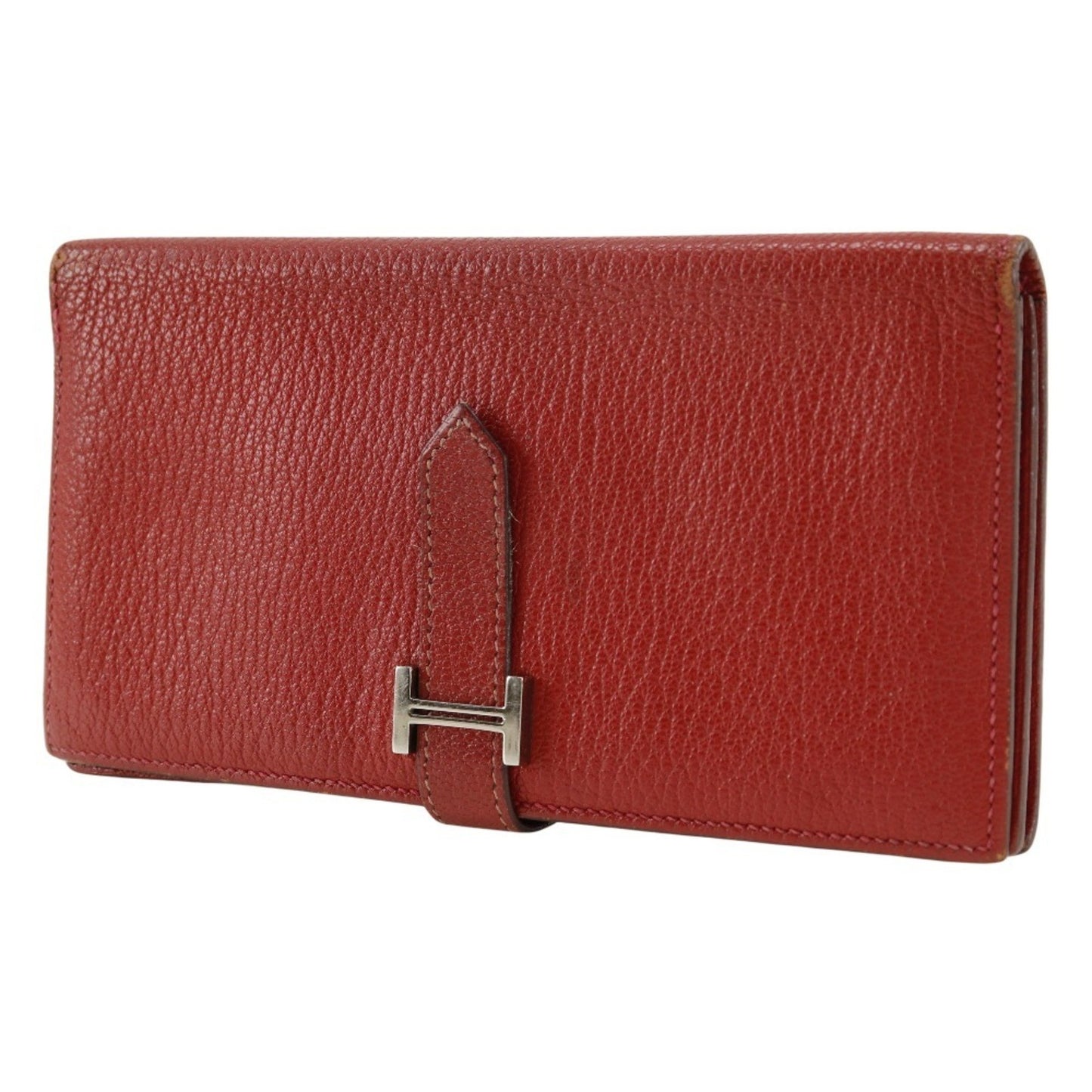 Hermès Béarn, Red, Leather, wallet