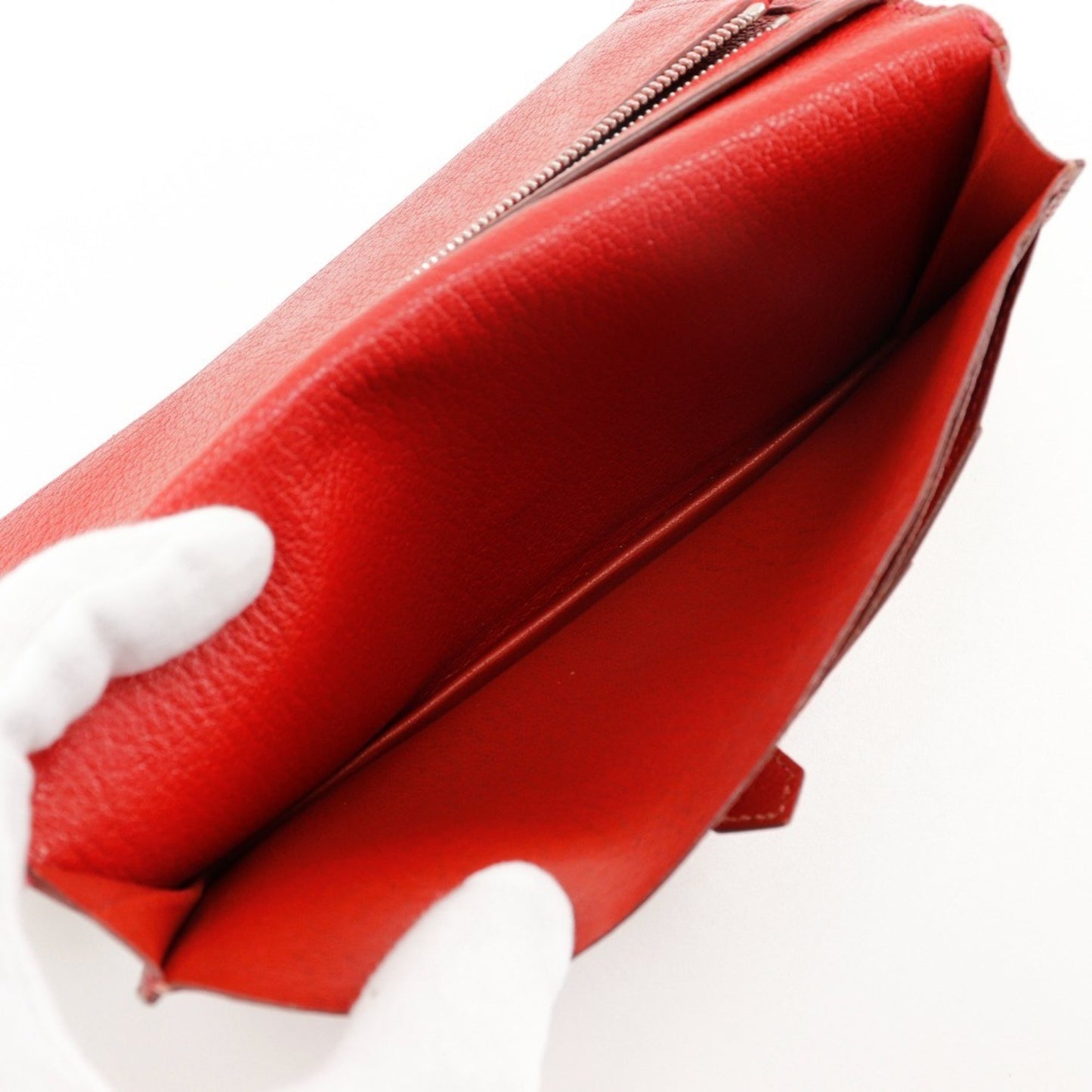 Hermès Béarn, Red, Leather, wallet