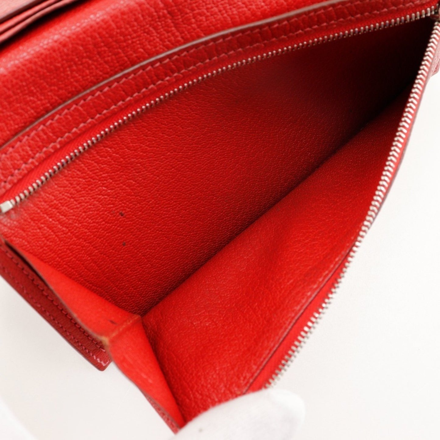 Hermès Béarn, Red, Leather, wallet
