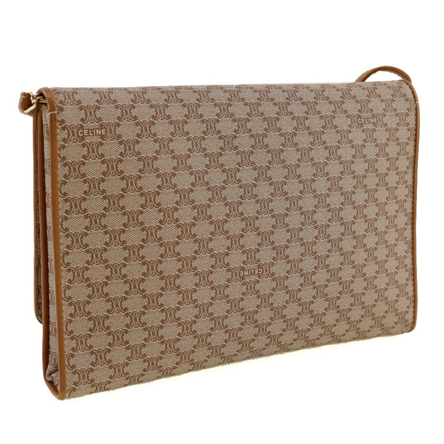 Céline Macadam, Beige, Canvas, shoulder