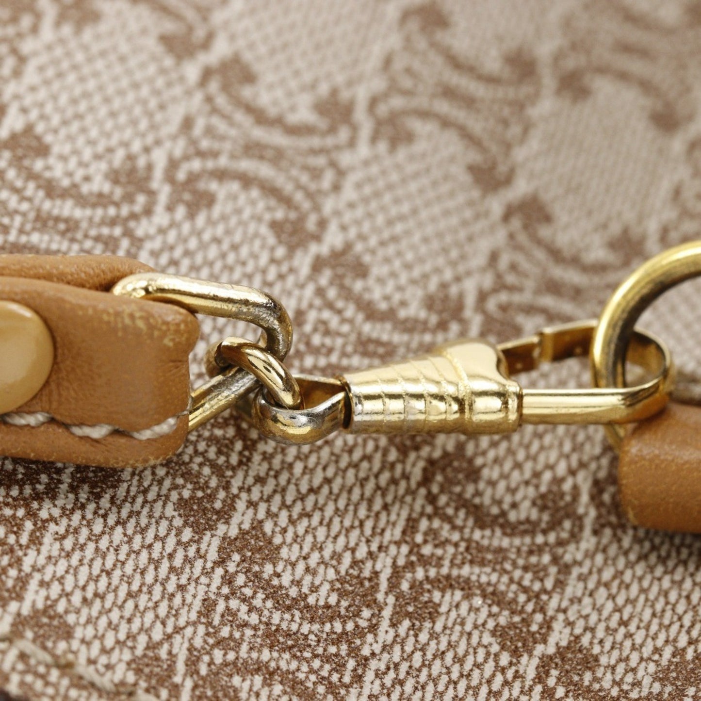 Céline Macadam, Beige, Canvas, shoulder