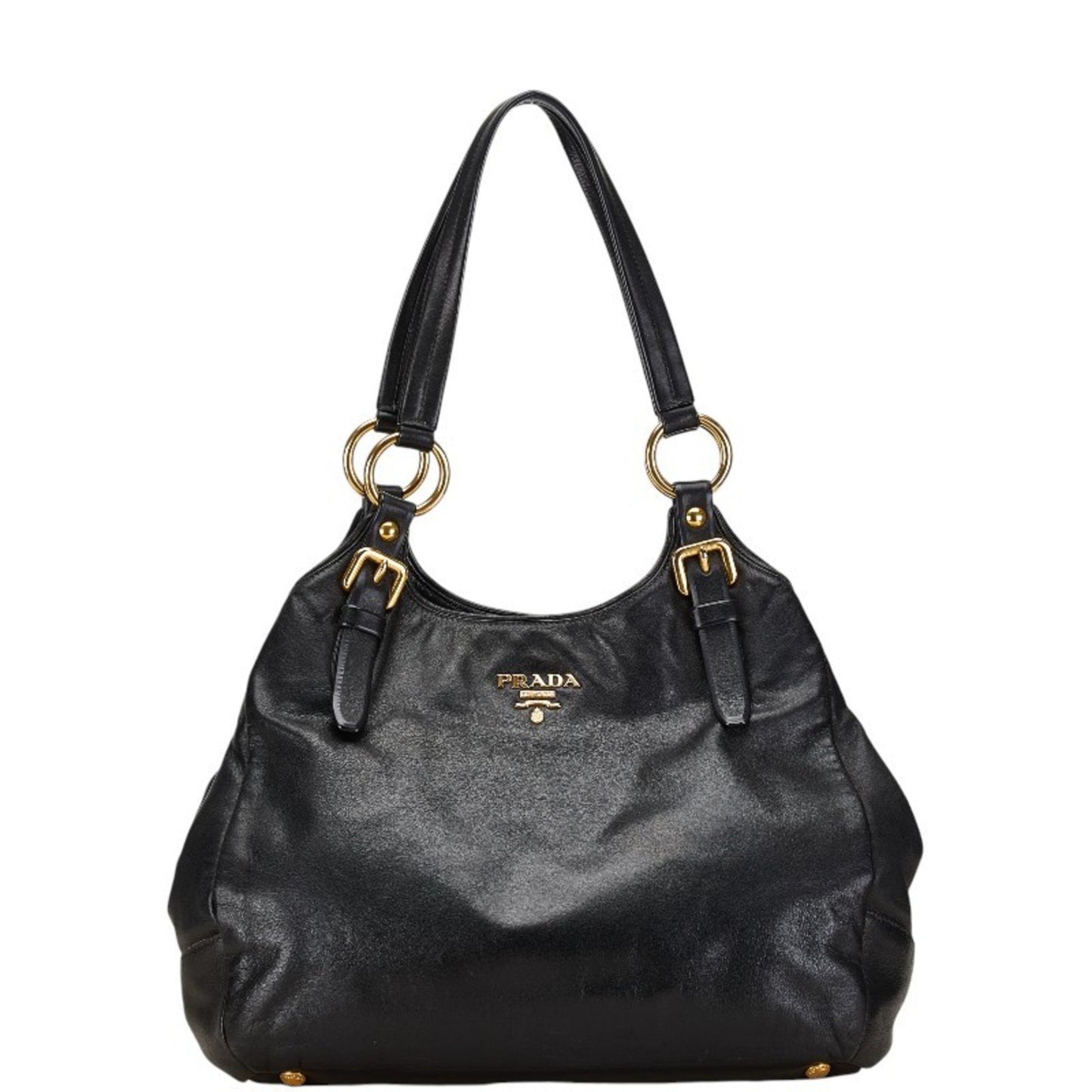 Prada Vitello, Black, Leather, handbag