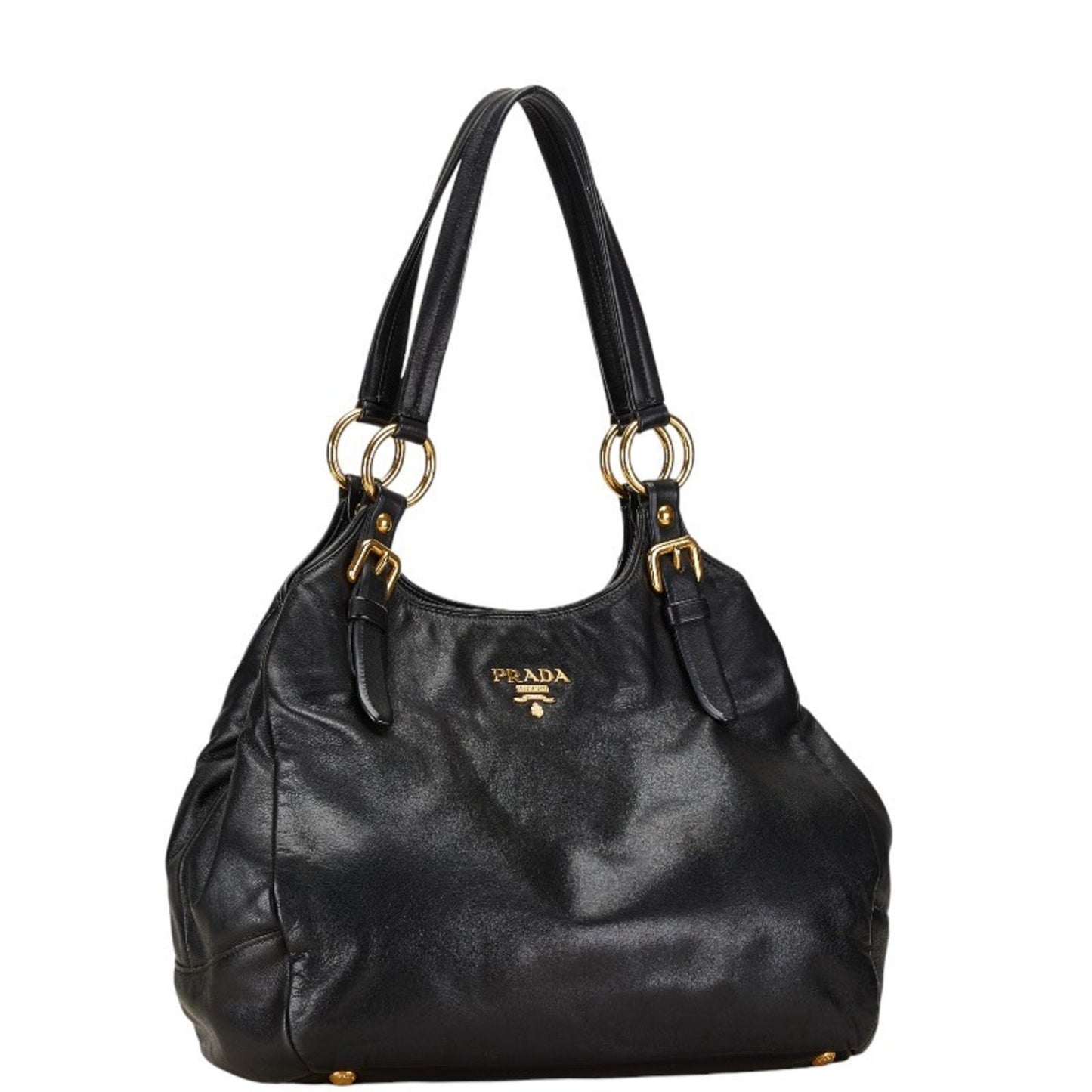 Prada Vitello, Black, Leather, handbag