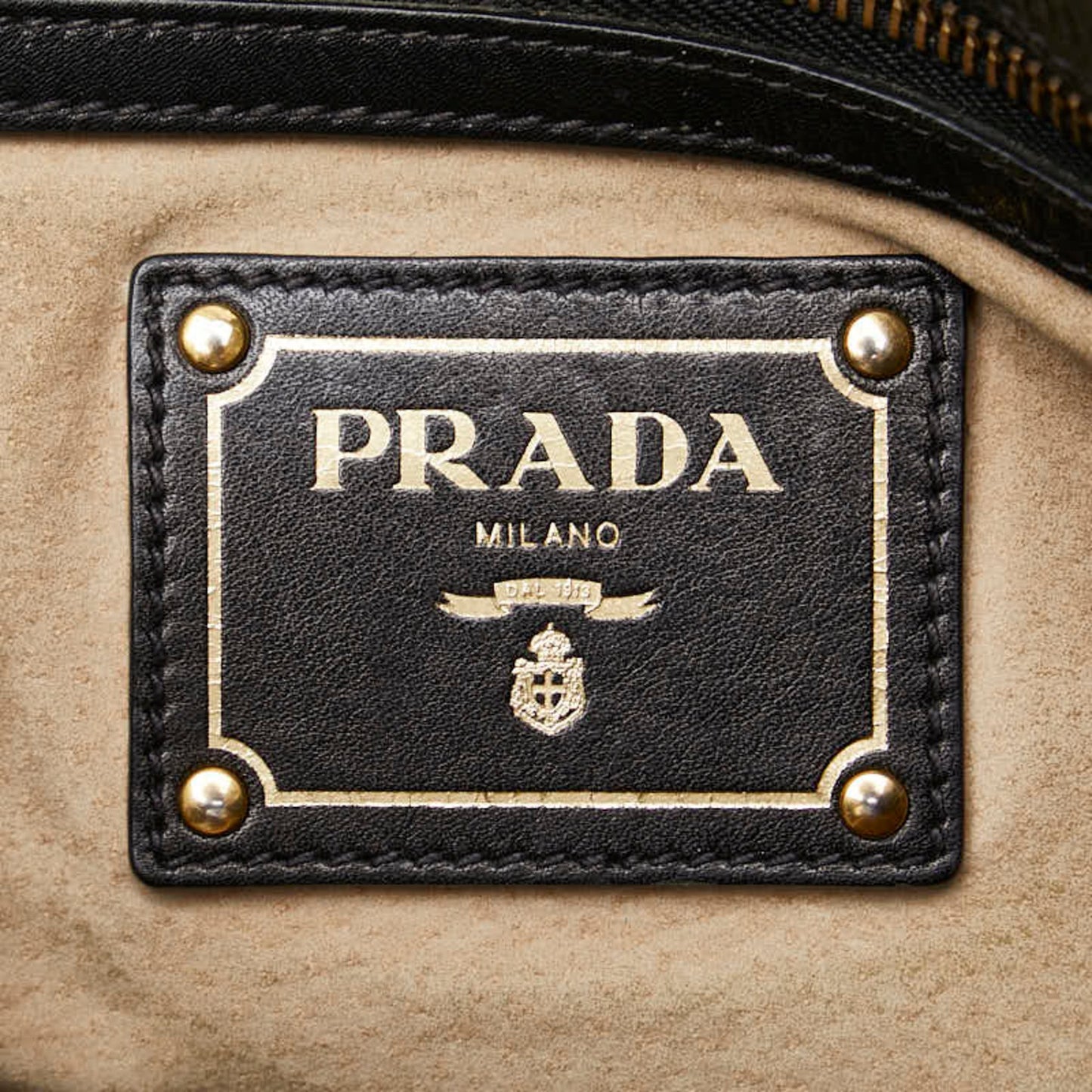 Prada Vitello, Black, Leather, handbag