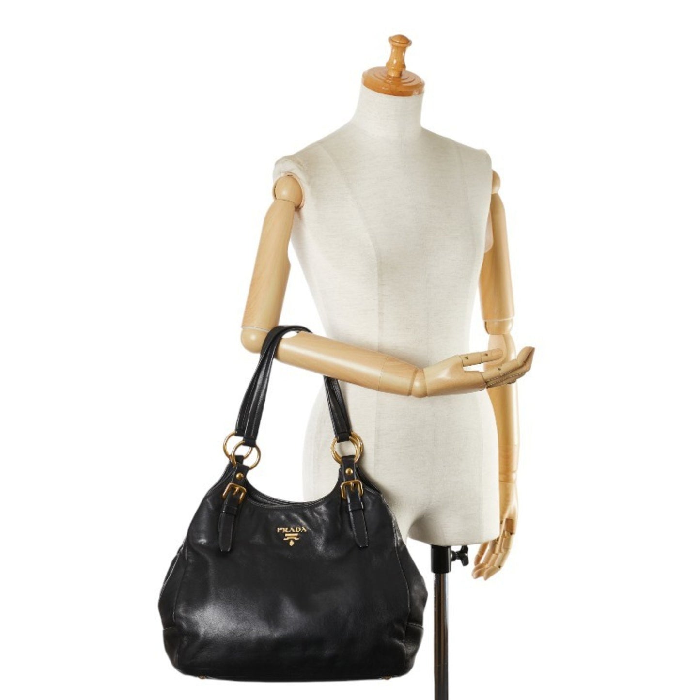 Prada Vitello, Black, Leather, handbag