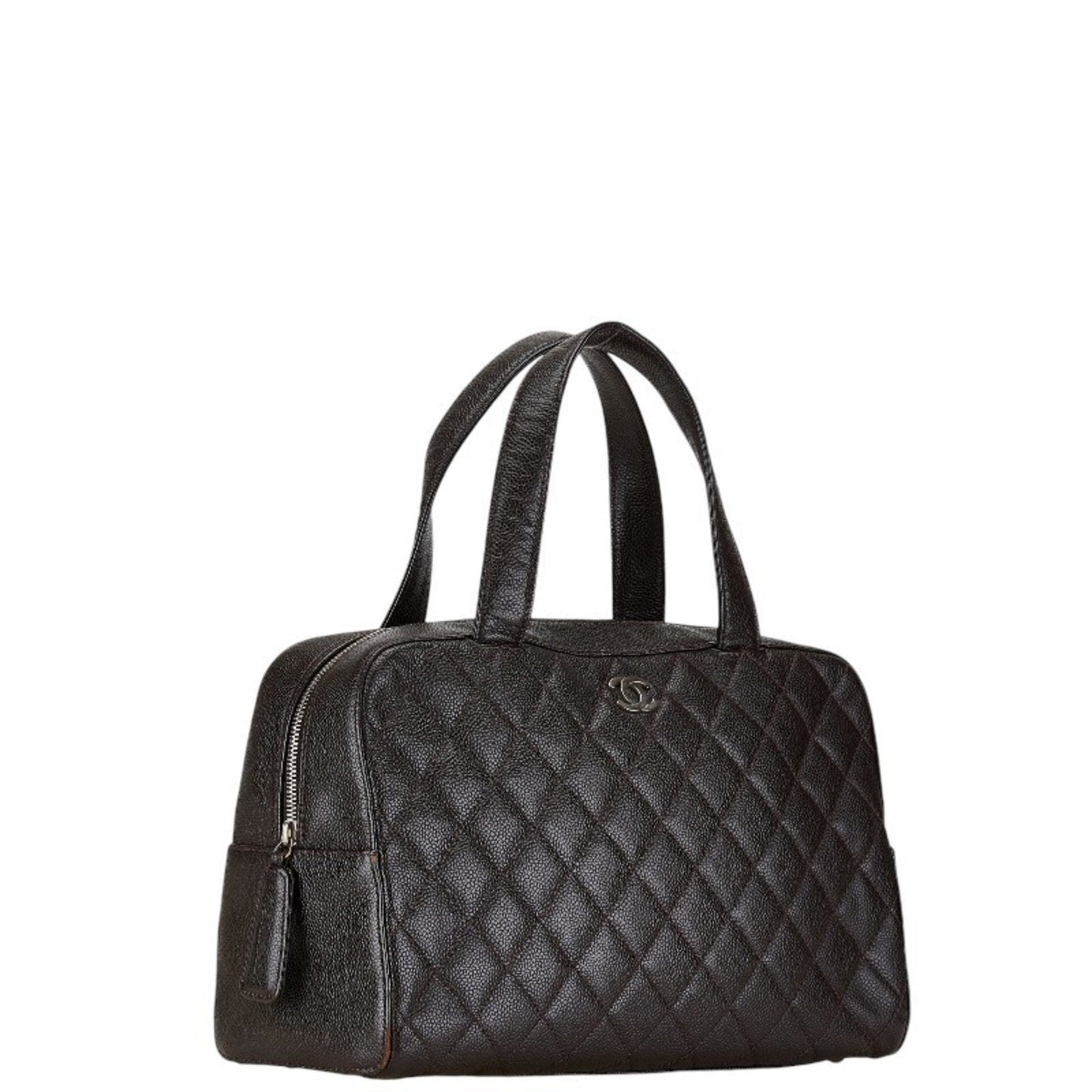 Chanel Bowling, Brown, Leather, handbag