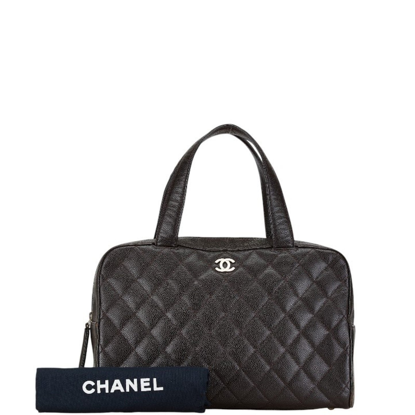 Chanel Bowling, Brown, Leather, handbag