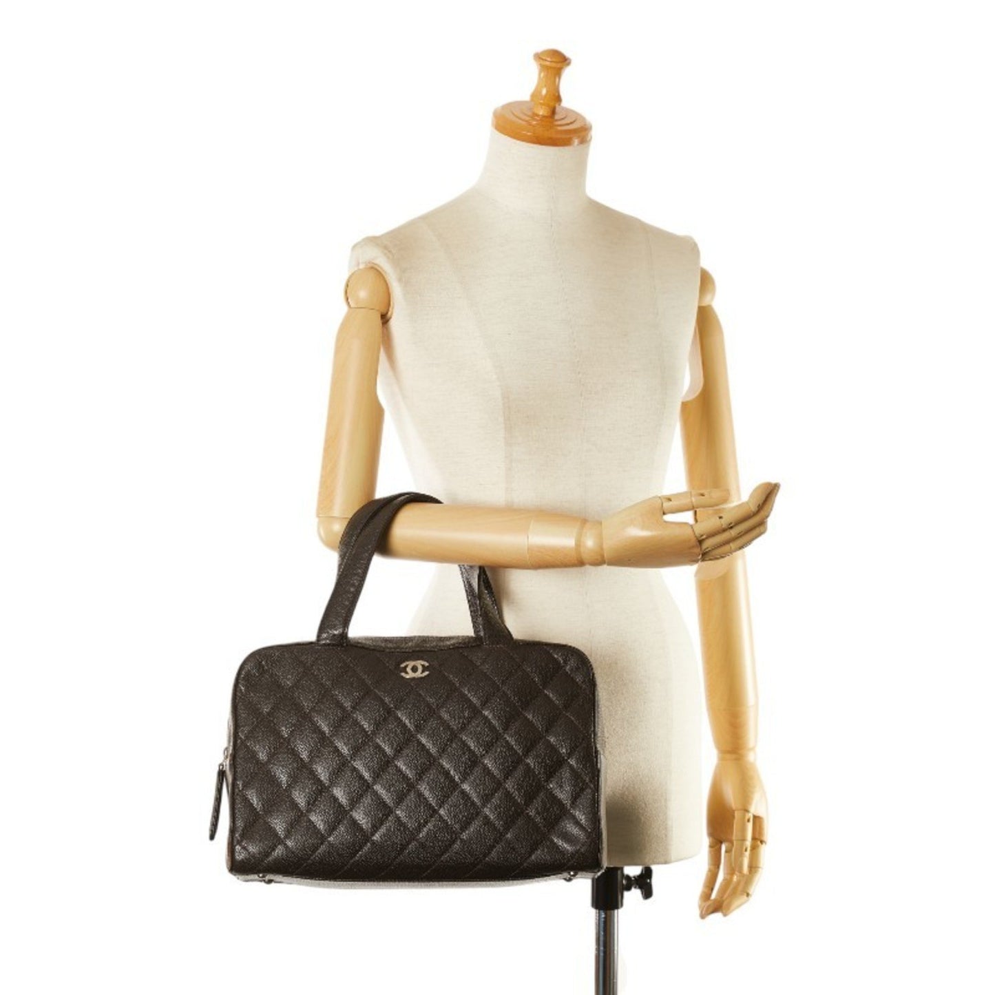 Chanel Bowling, Brown, Leather, handbag