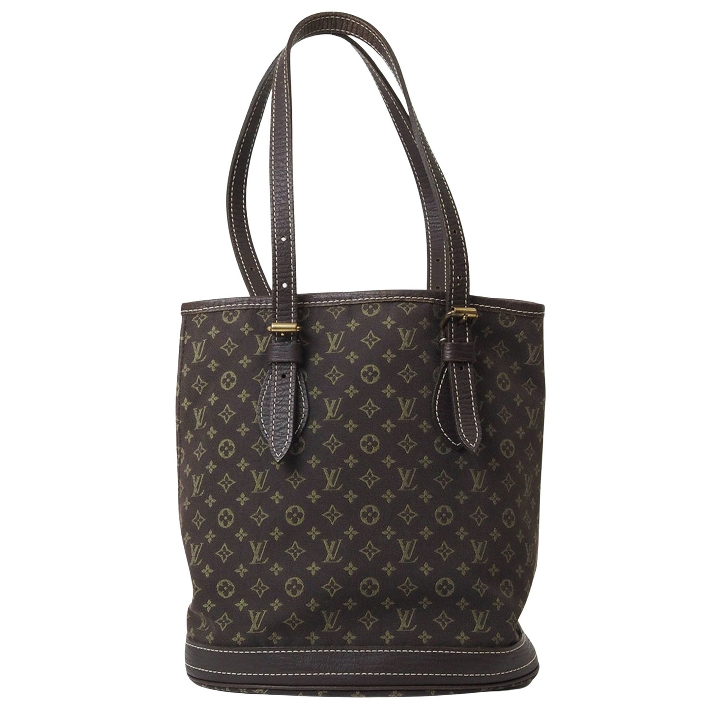 Louis Vuitton Bucket, Brown, Canvas, tote