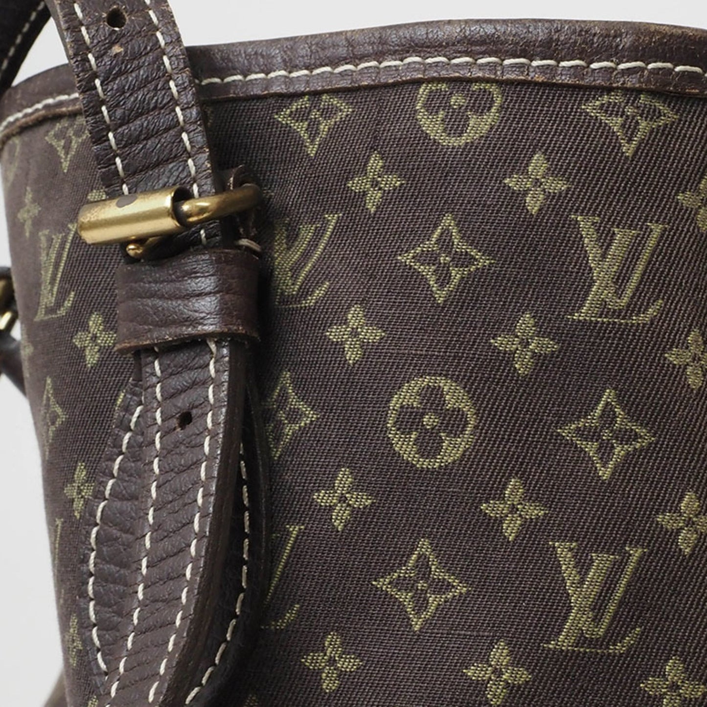 Louis Vuitton Bucket, Brown, Canvas, tote