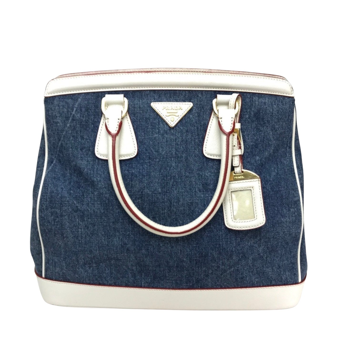 Prada Galleria, Blue, Denim - Jeans, handbag